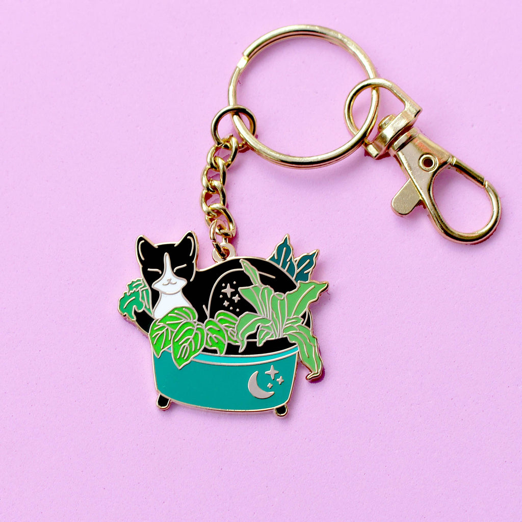 Glitter Punk - Plant Cat Key Chain