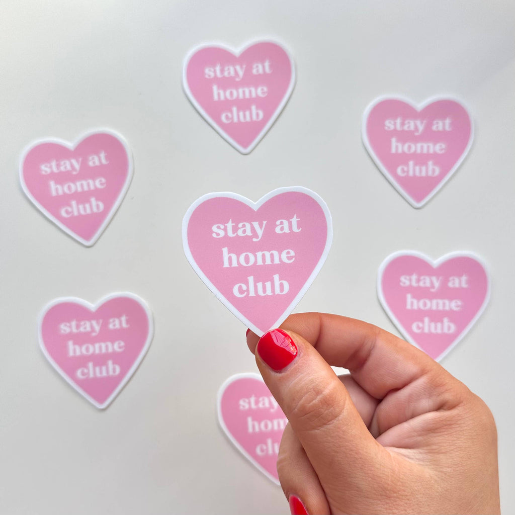 Matte Sticker | Stay At Home Club Heart Homebody Gift