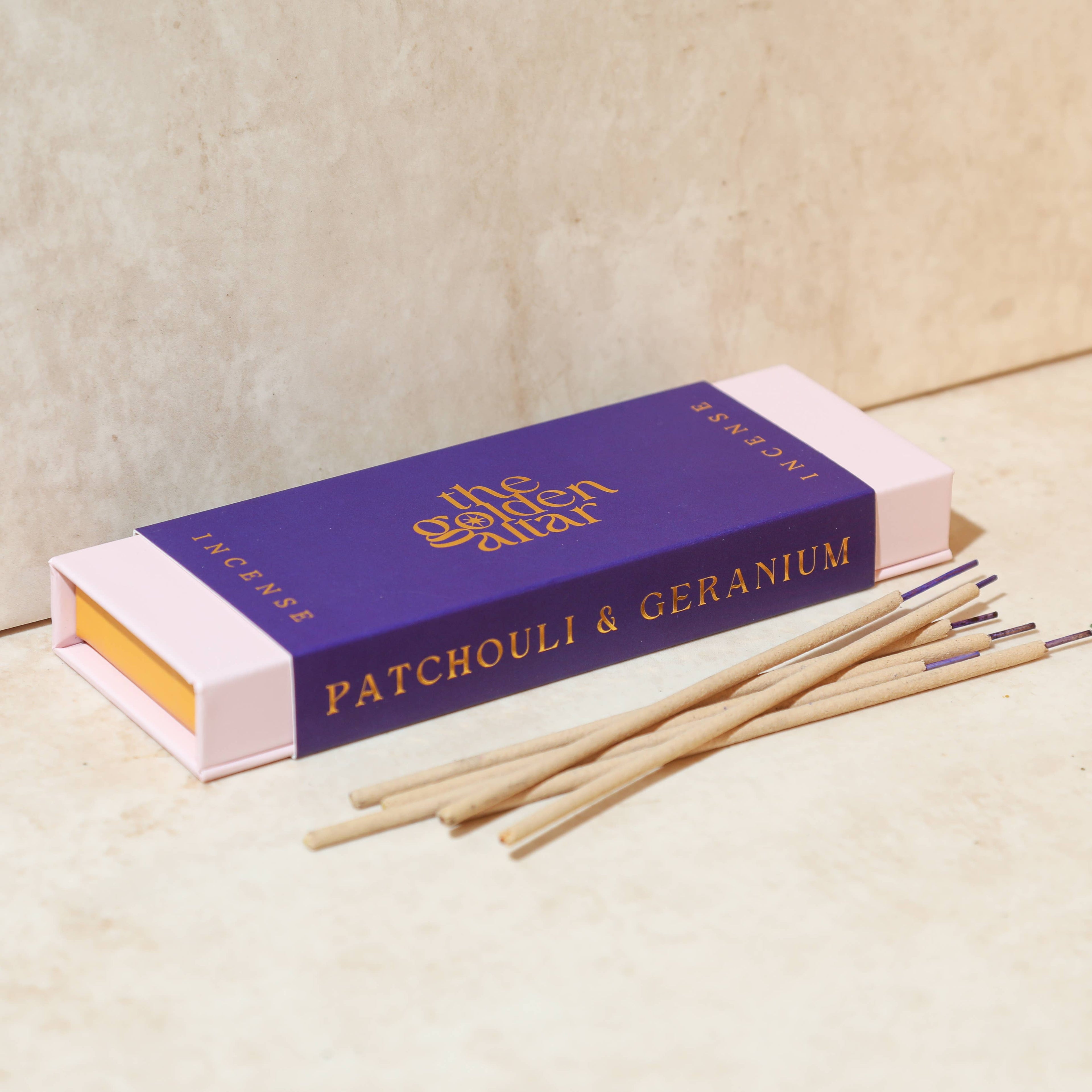 The Golden Altar - Patchouli & Geranium Natural Incense