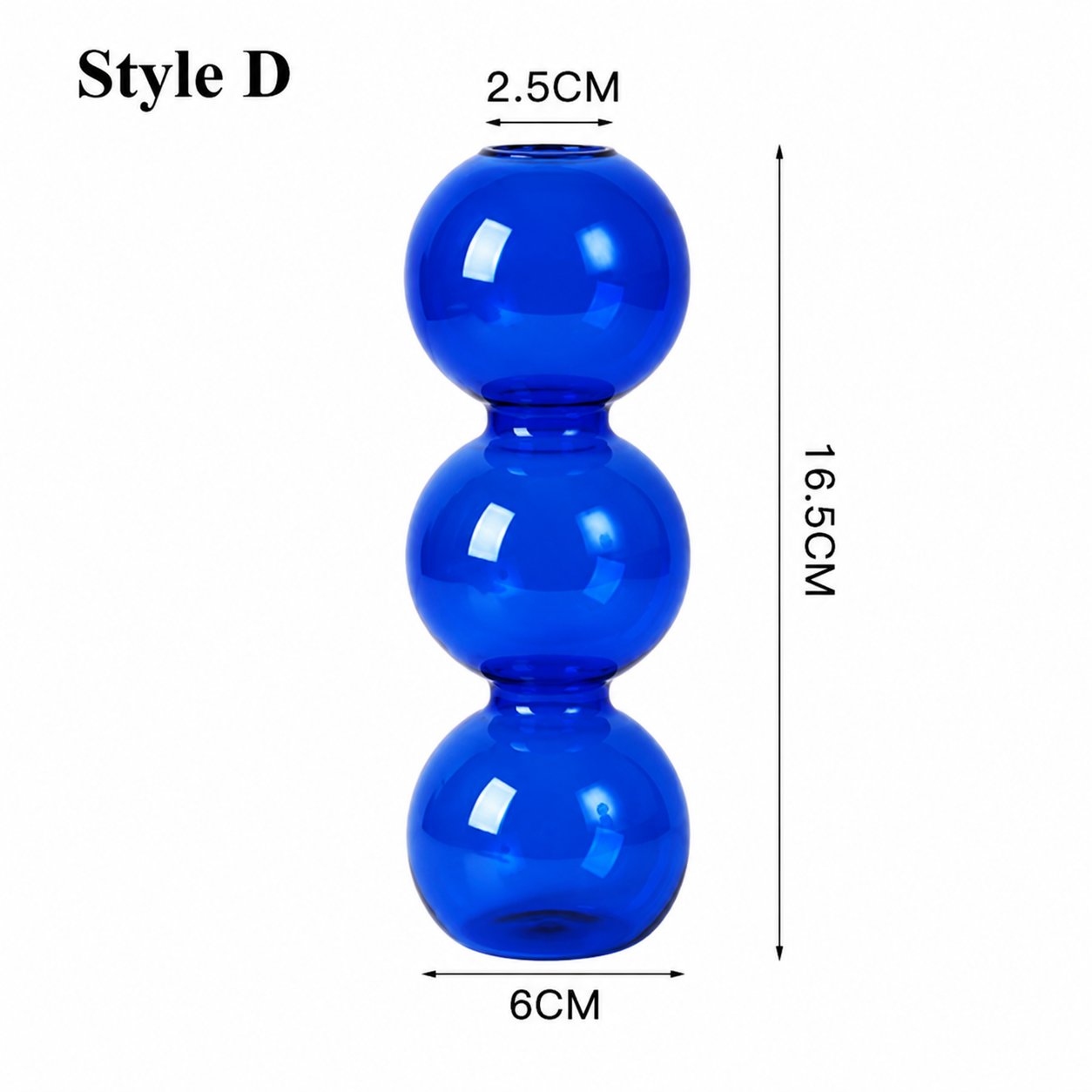 Blue Glass Candlestick Holder / Vase - Modern Candle Stand