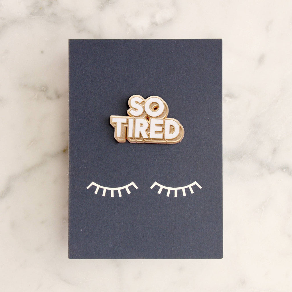 Alphabet Bags - So Tired Enamel Pin