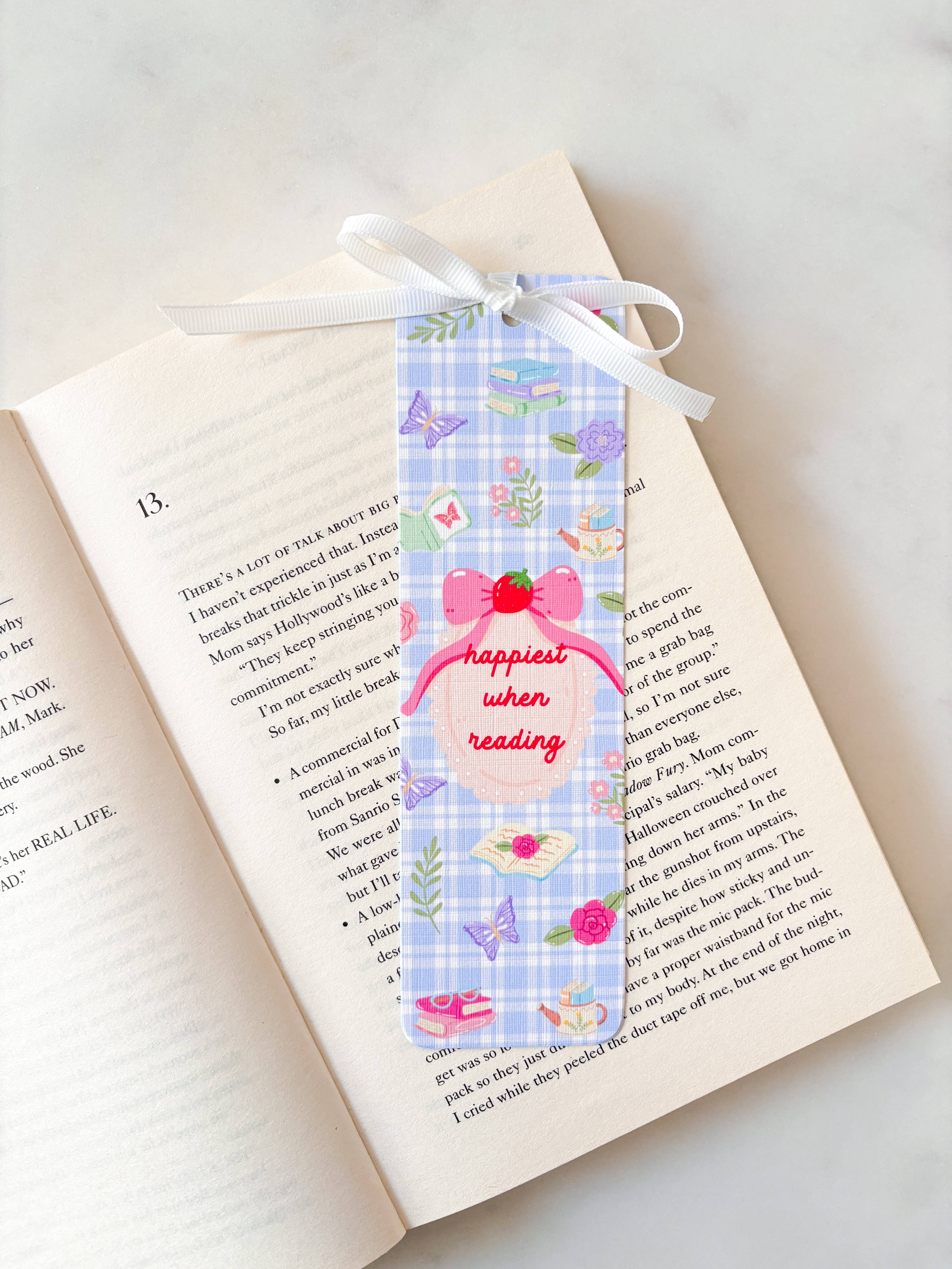 Fleurs on Sunday - Happiest When Reading Bookmark