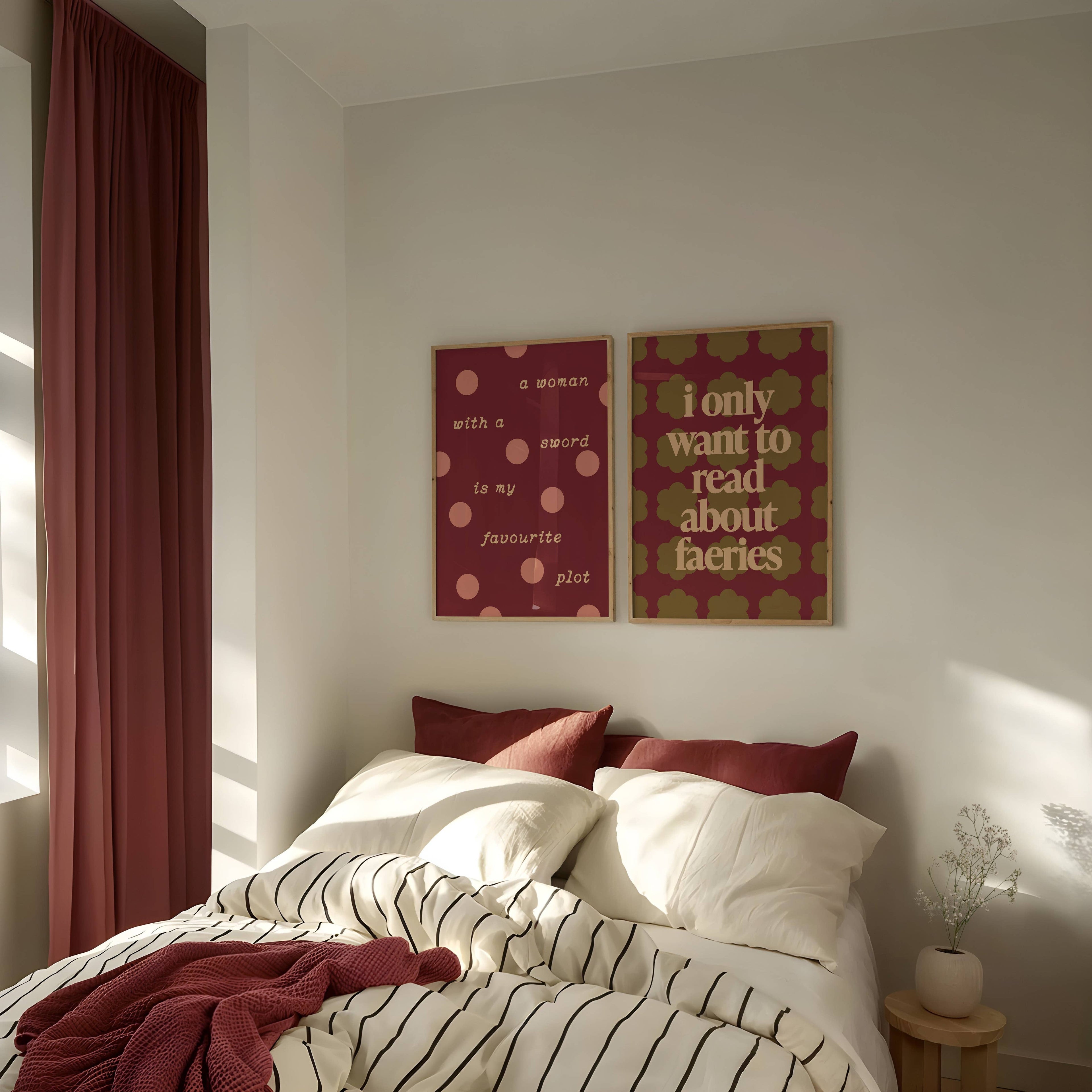 Fantasy Book Lover Wall Art Set | Romantasy Reader Quote Prints