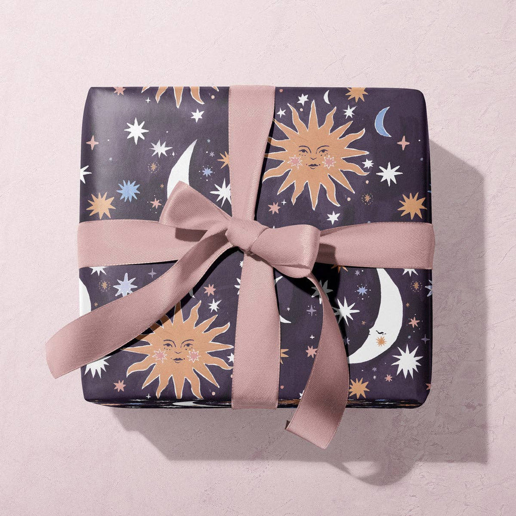 Sun and Moon Gift Wrap | Sun Print Wrapping Paper Sheet