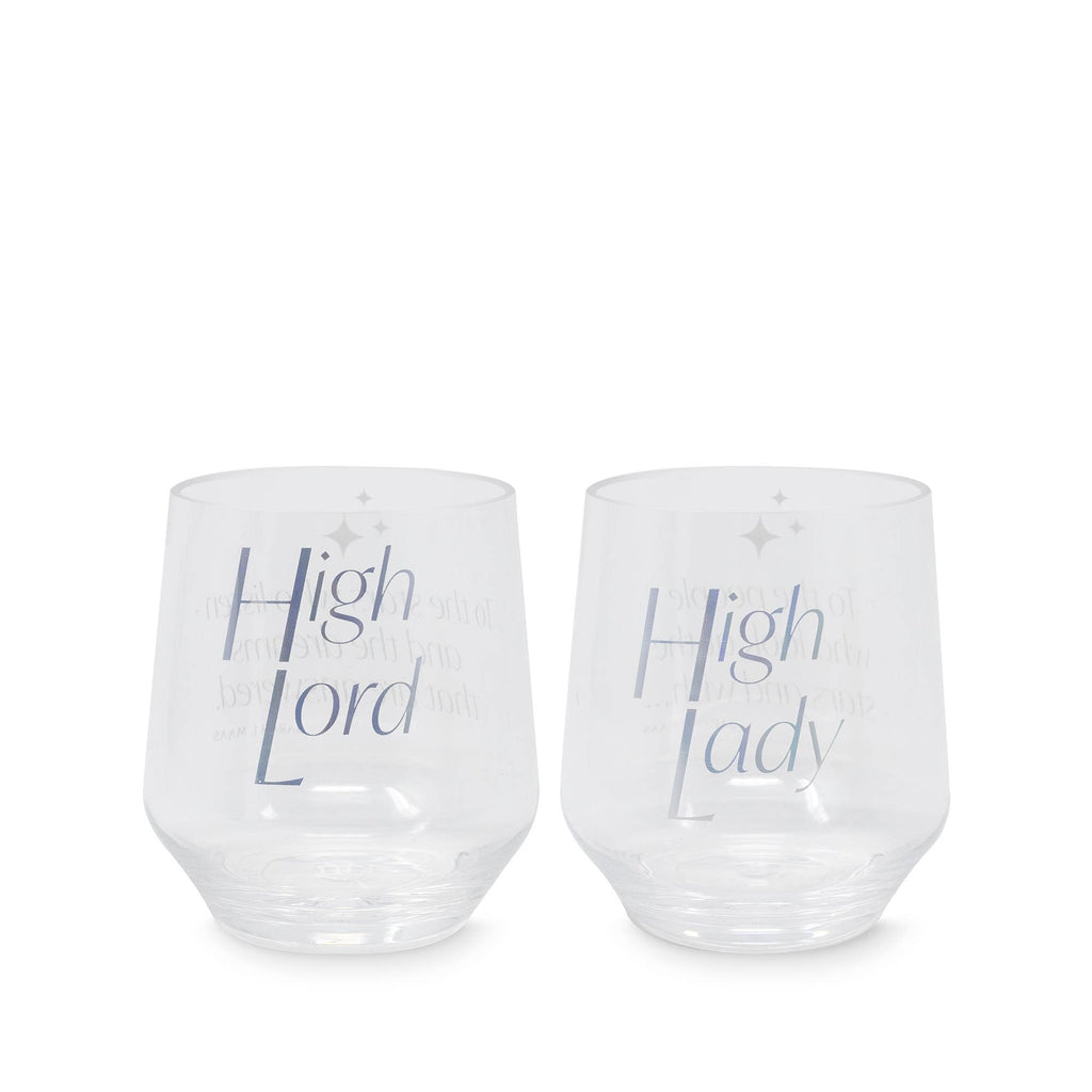 Acrylic Stemless Wine Glass Set, Night Court