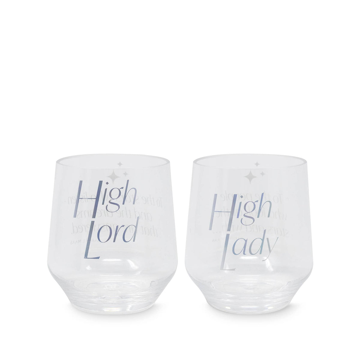 Acrylic Stemless Wine Glass Set, Night Court