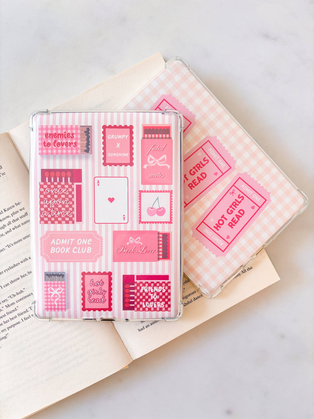 Pink Book Lovers Matchbox Kindle Insert / Ereader Insert