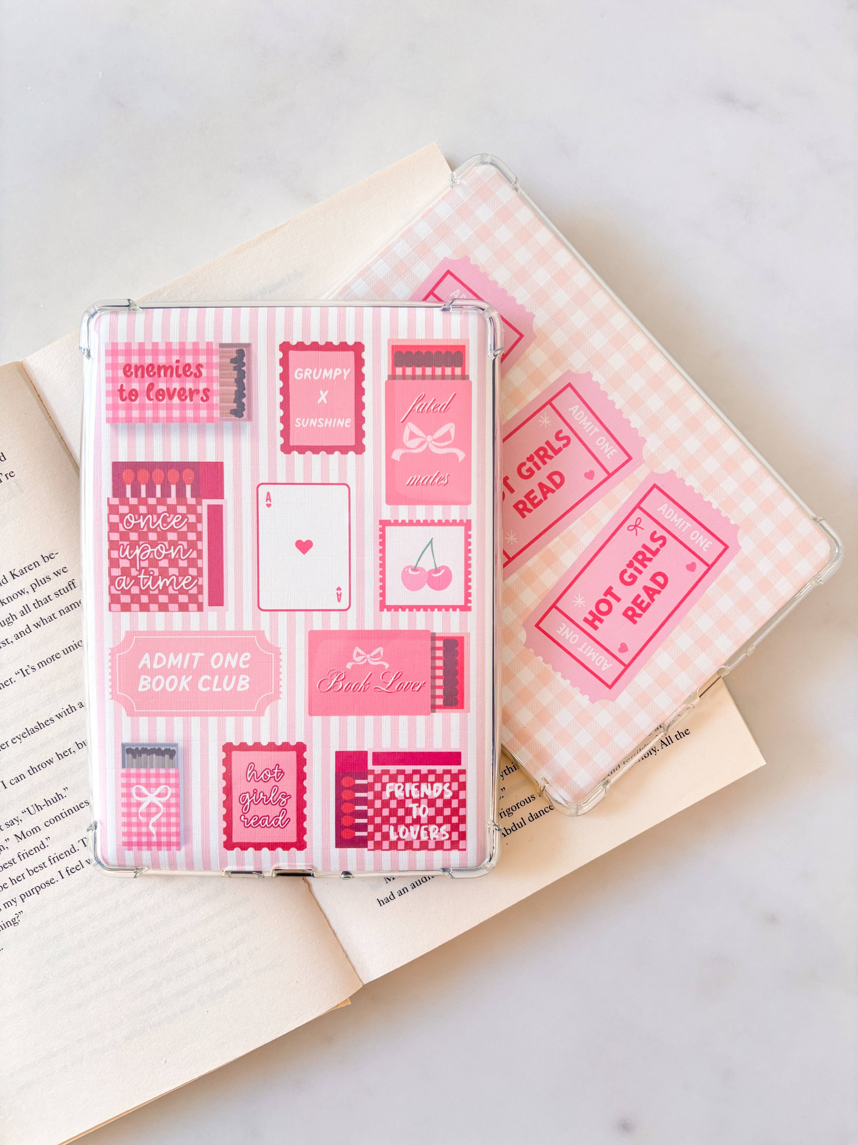 Pink Book Lovers Matchbox Kindle Insert / Ereader Insert