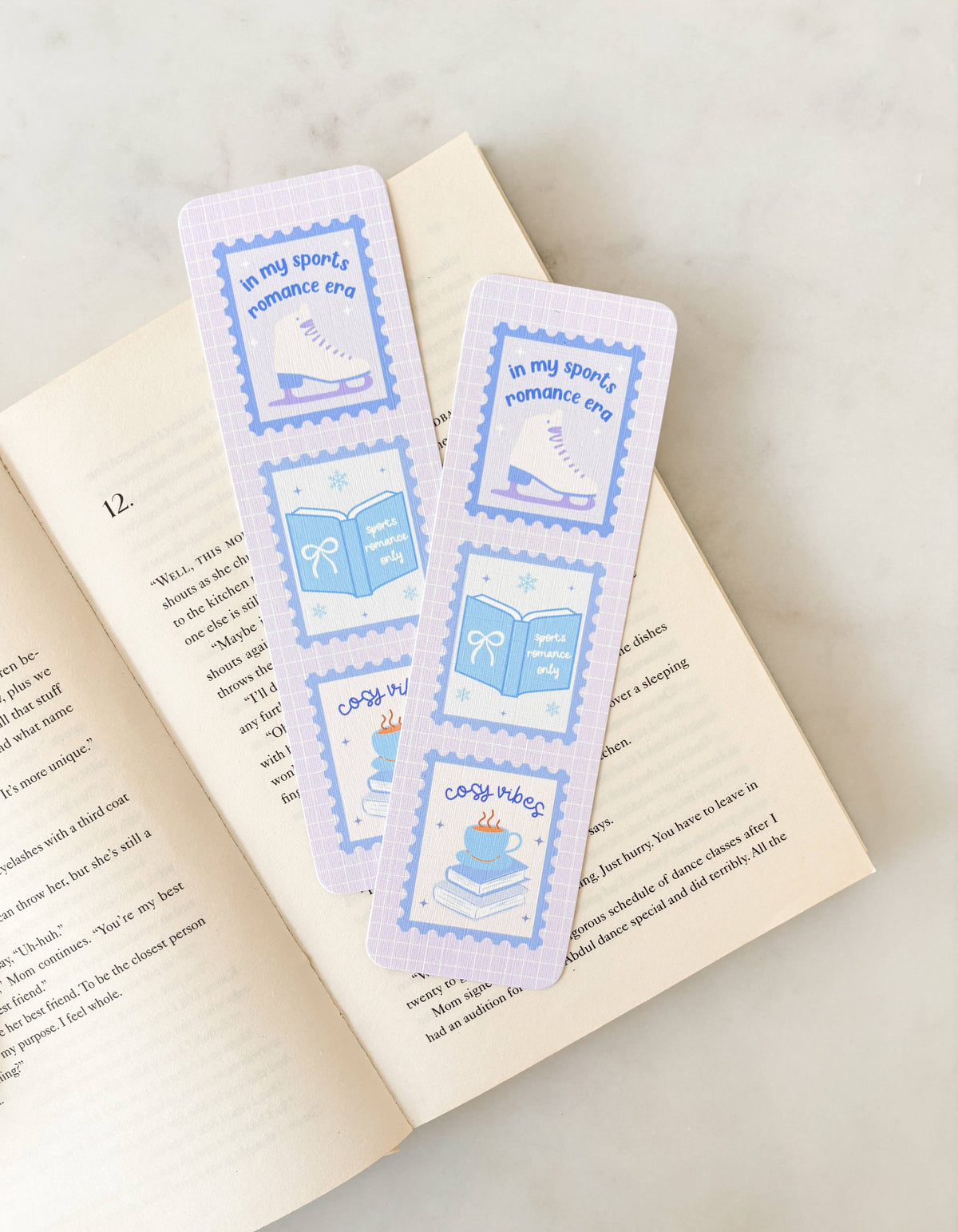 Pastel Sports Romance Stamp Bookmark
