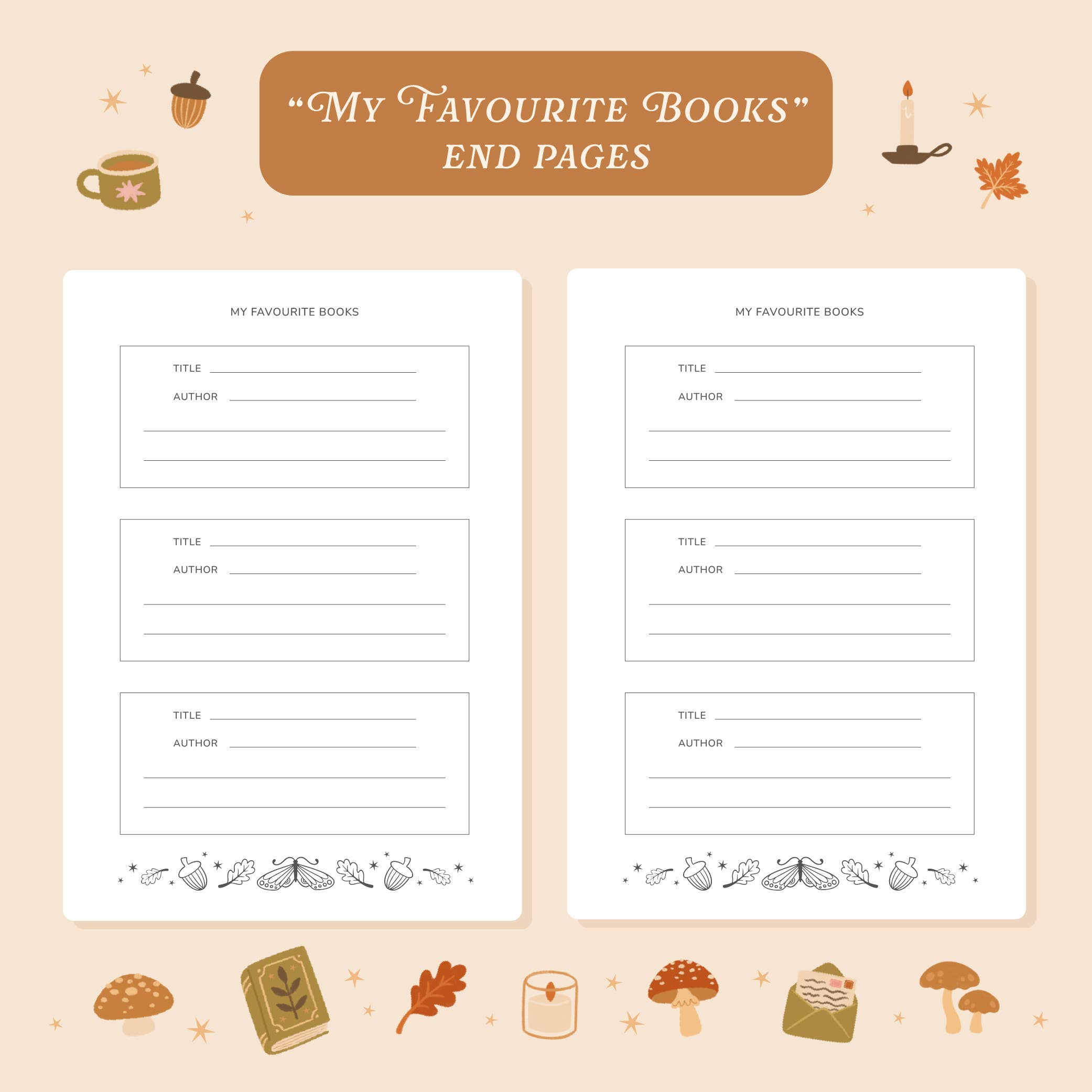 Cosy Season Reading Journal – 50 Book Review Notebook