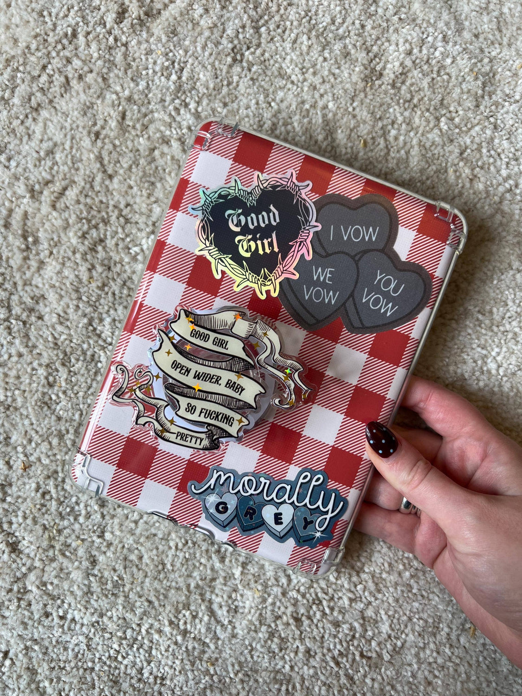 "Good Girl" Luxury Magnetic Kindle Grip & Phone holder