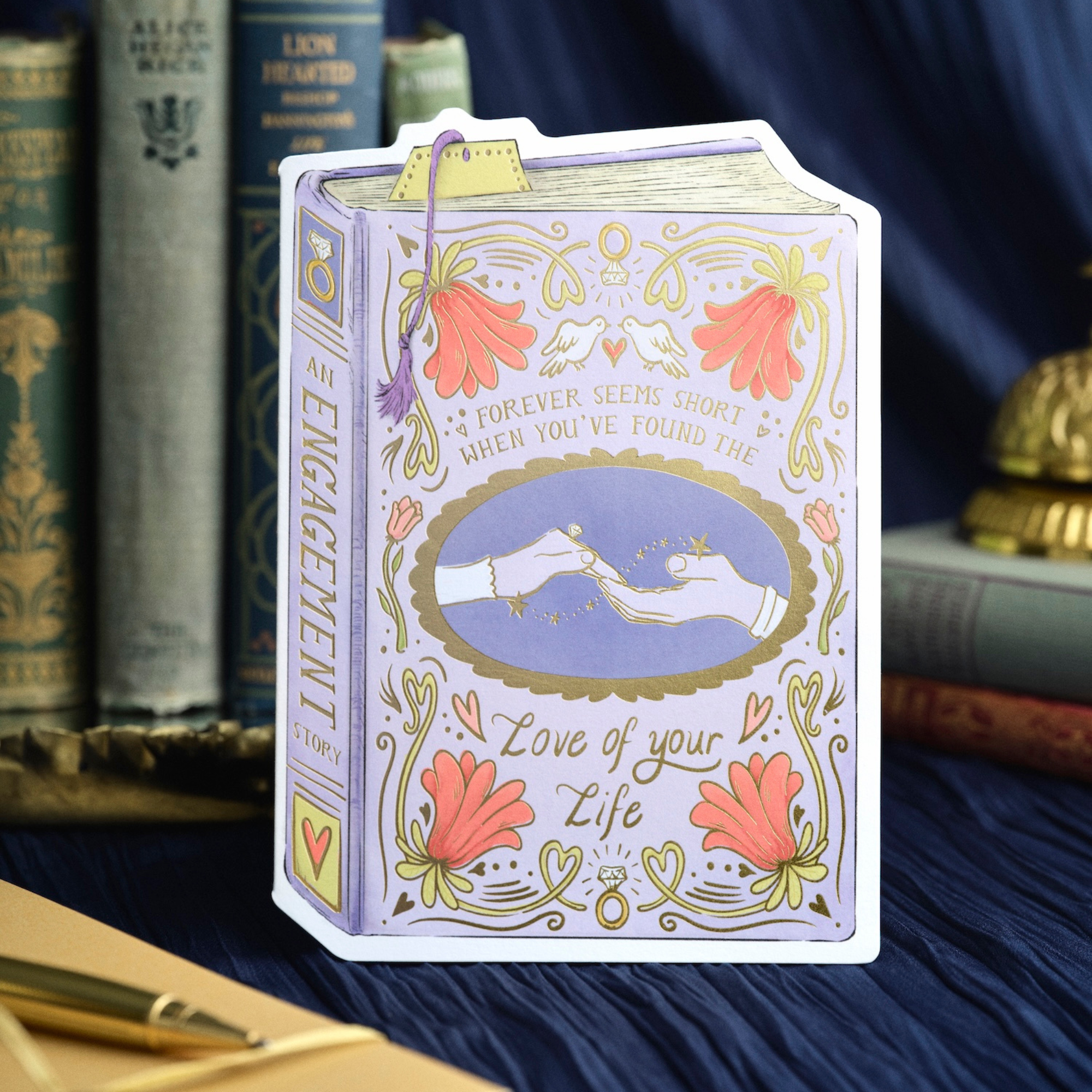 Engagement Book Cover Diecut Card