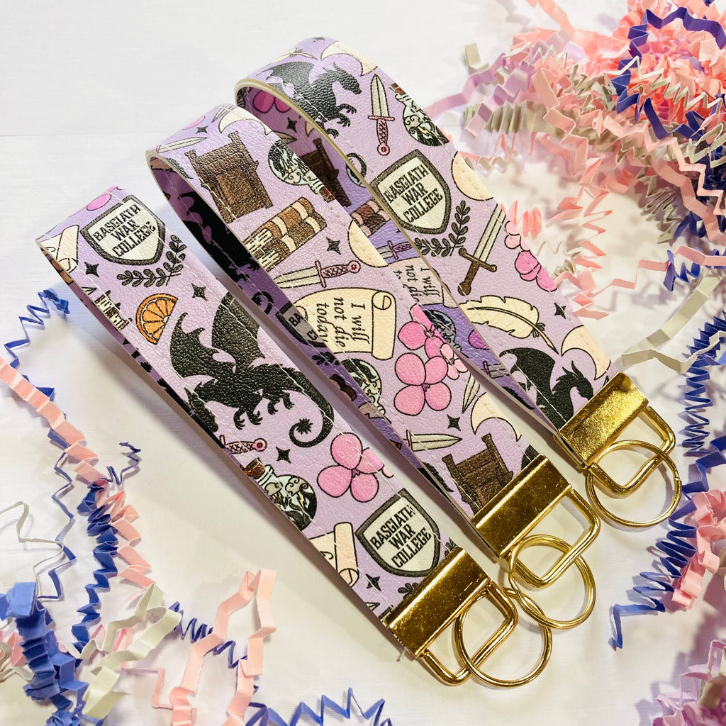 Fourth Wing Leatherette Wrist Strap Keychain
