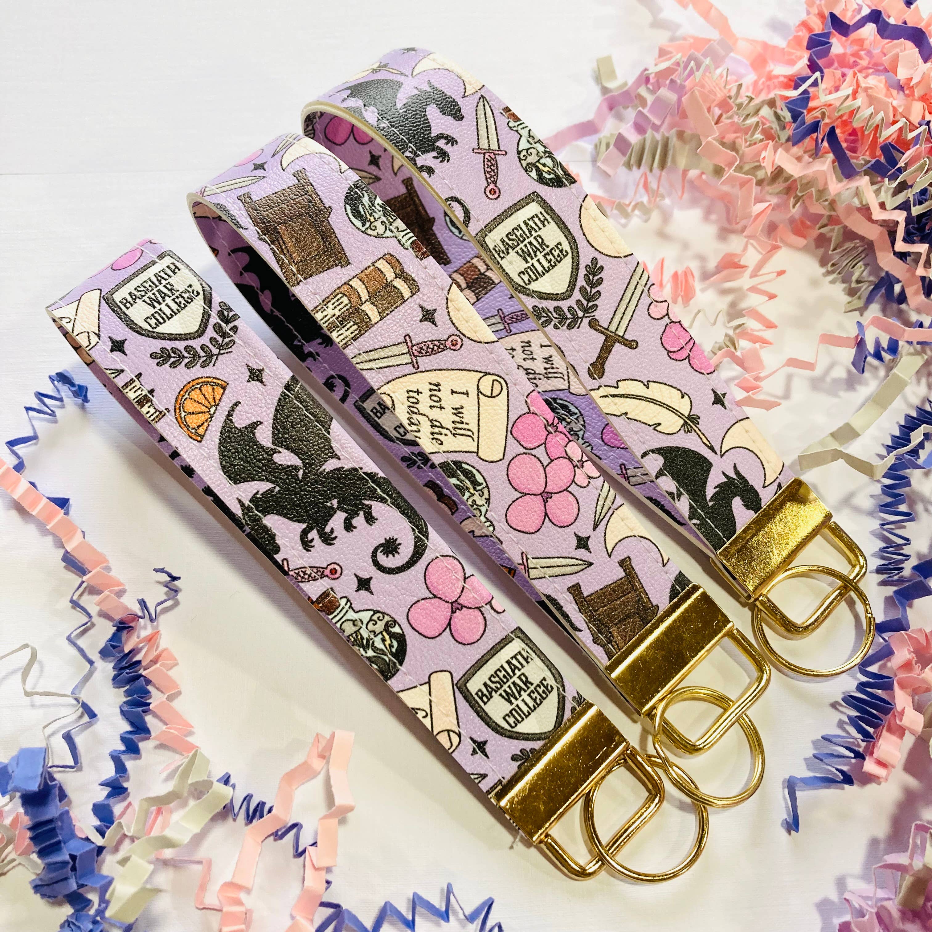 Fourth Wing Leatherette Wrist Strap Keychain