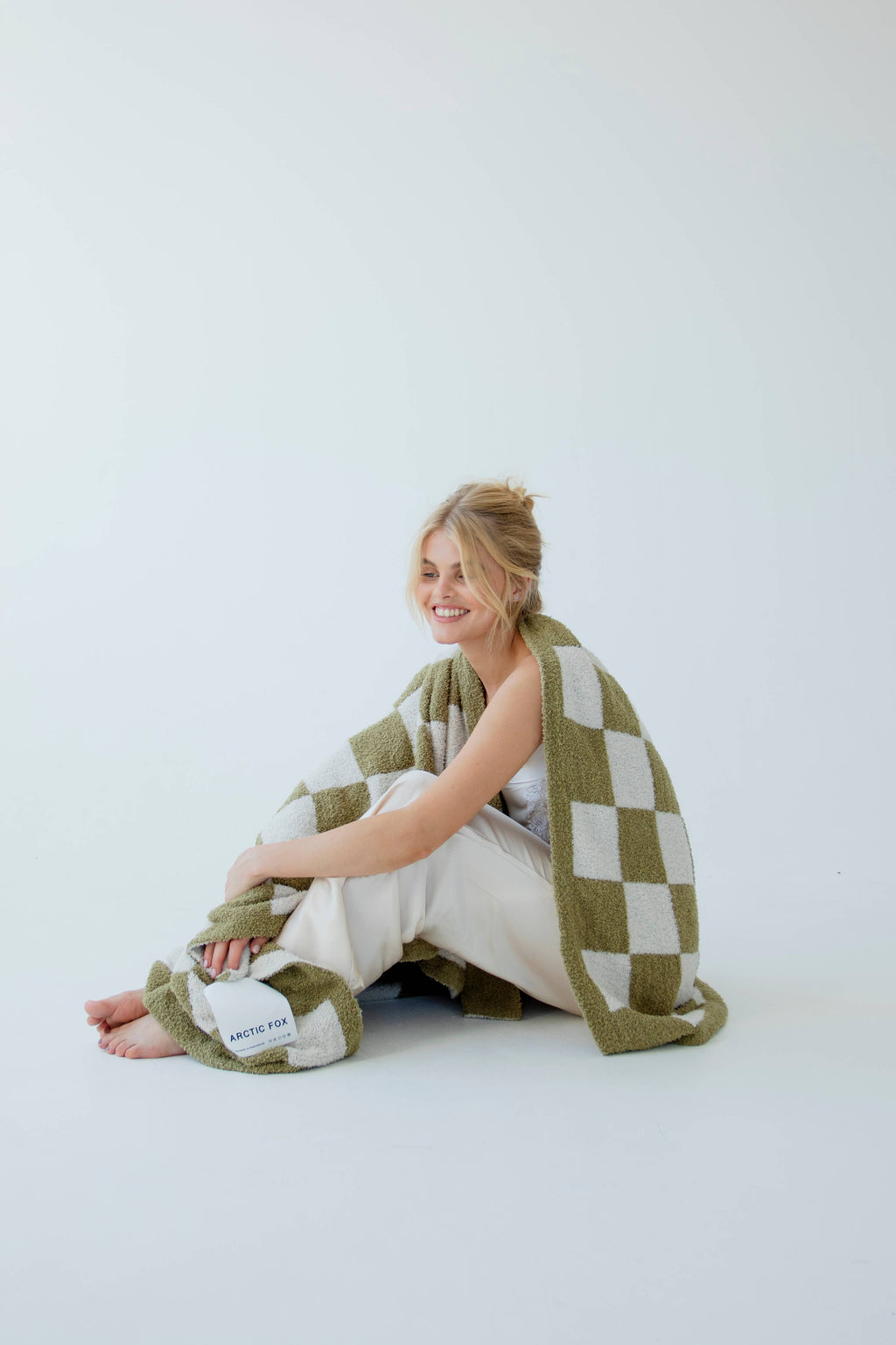 The Teddy Throw - 100% Recycled - Khaki Check - AW26