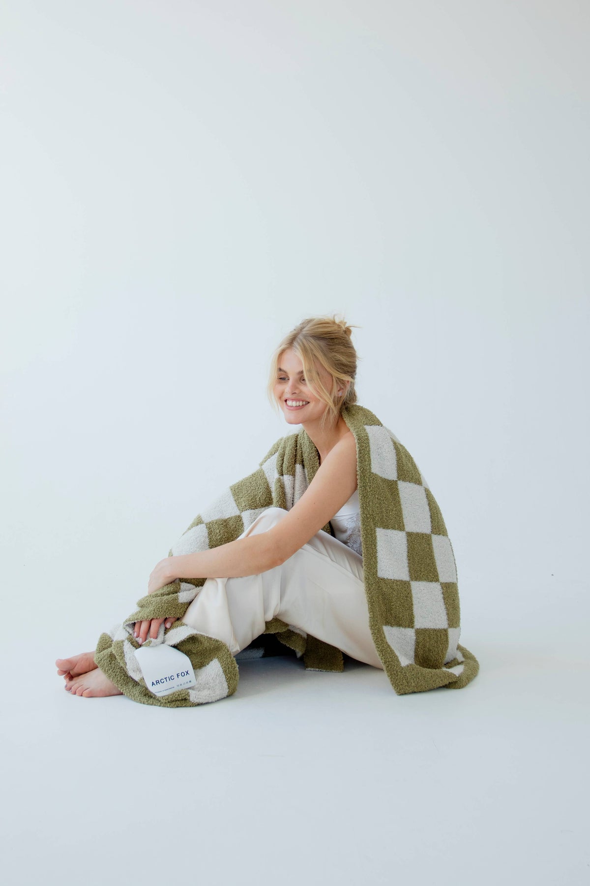 The Teddy Throw - 100% Recycled - Khaki Check - AW26