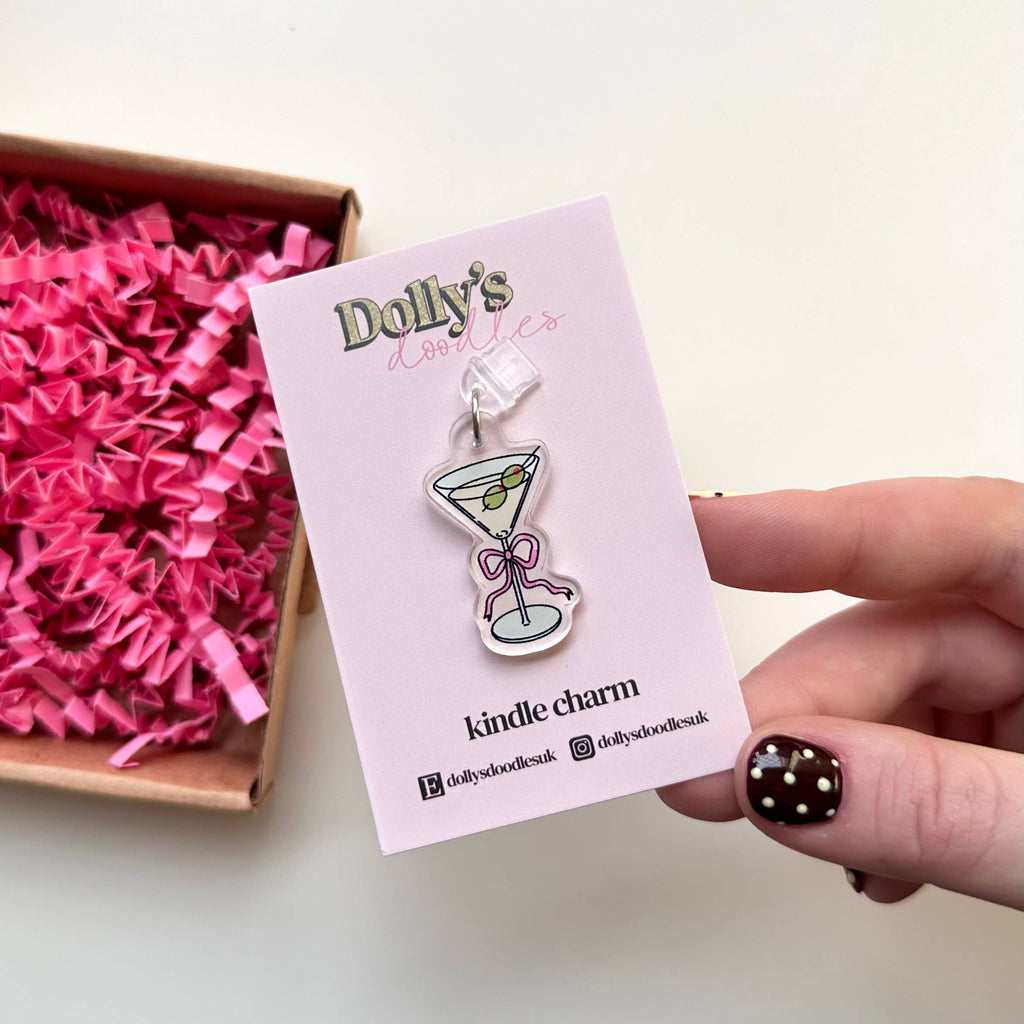 Kindle Charm - Olive Martini Cocktail Cute Reading Gift