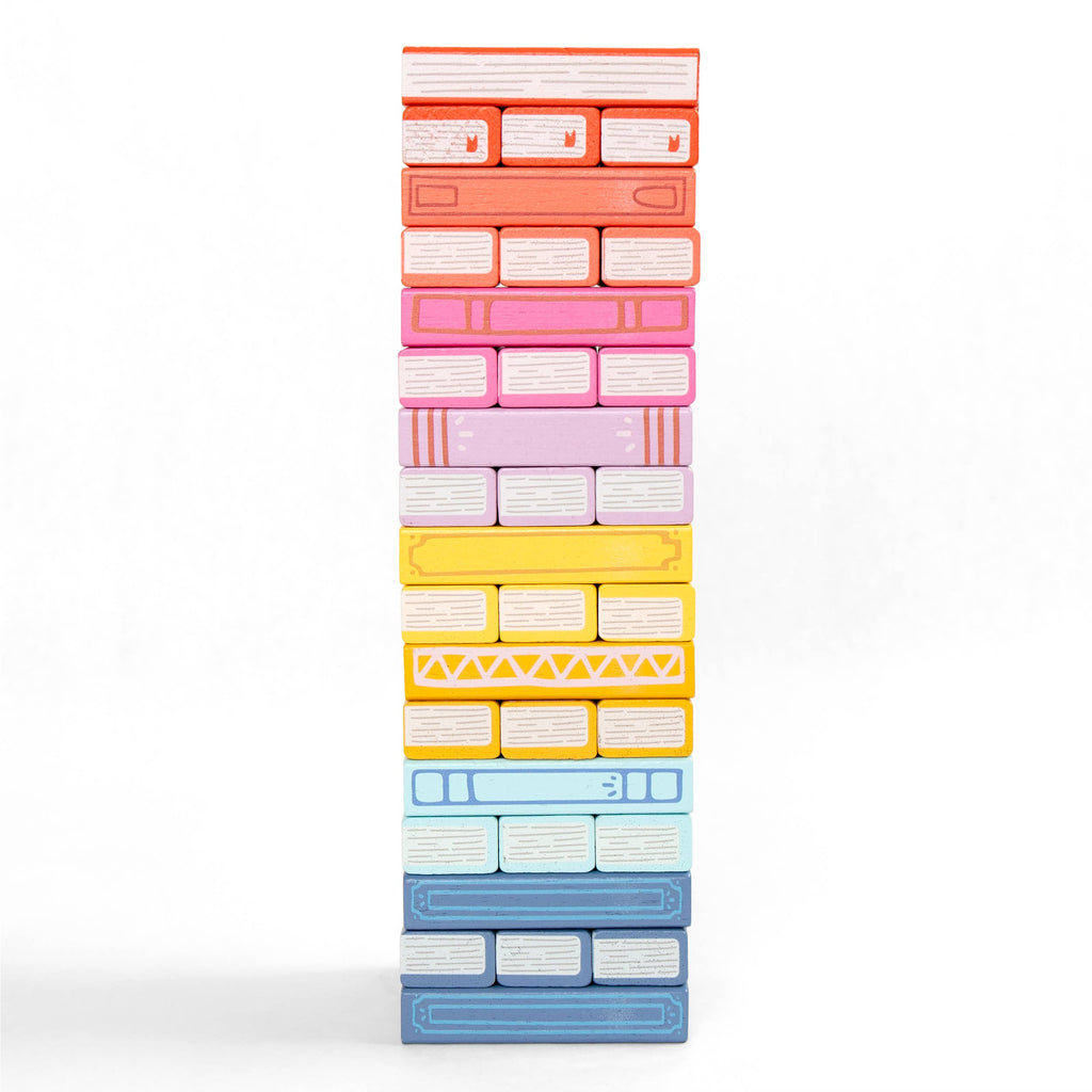Tumbling Book Stack Jenga - Wooden Block Stacking & Balance Game (slight damage)