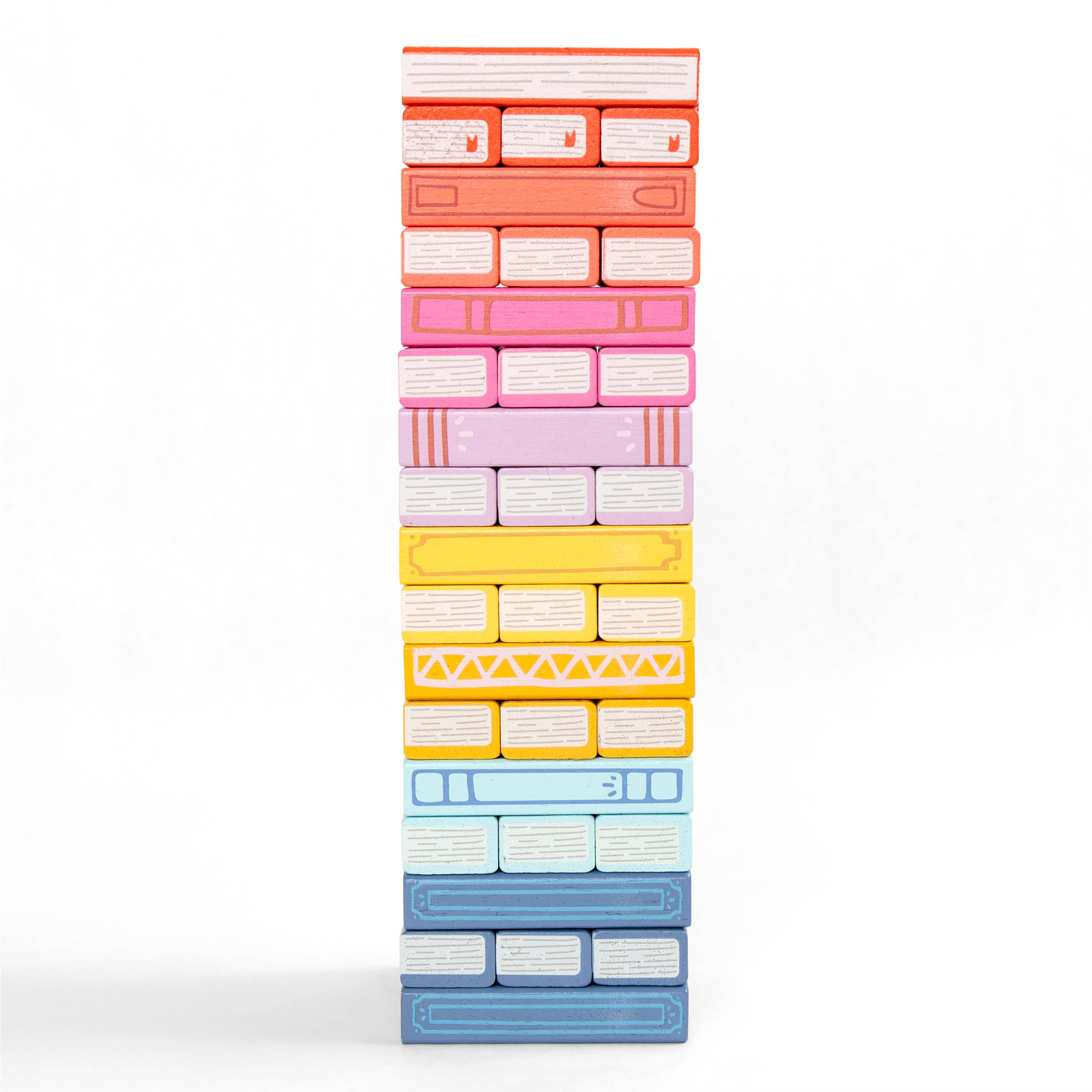 Tumbling Book Stack Jenga - Wooden Block Stacking & Balance Game (slight damage)