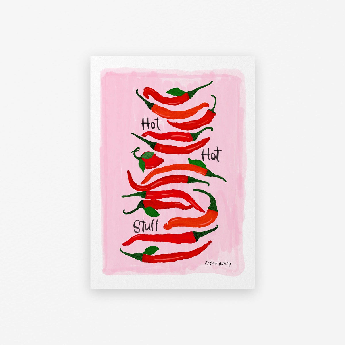 Pink HOT HOT Stuff Chilli Giclée Art Print