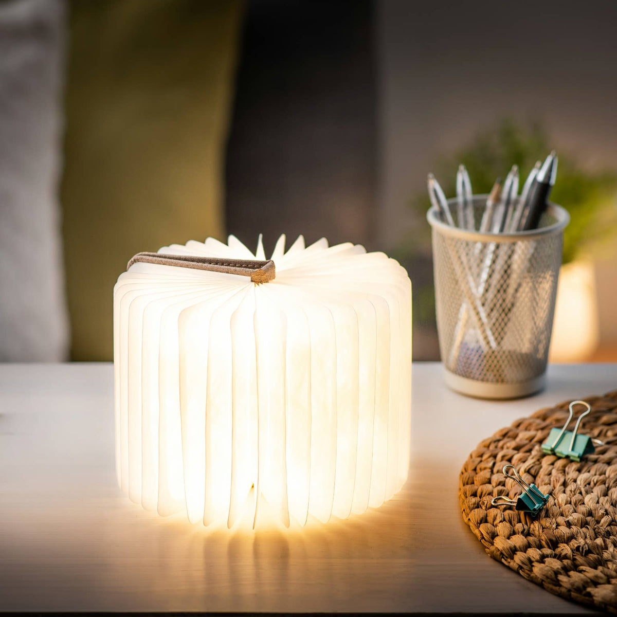Gingko Linen Fabric Smart Book Light