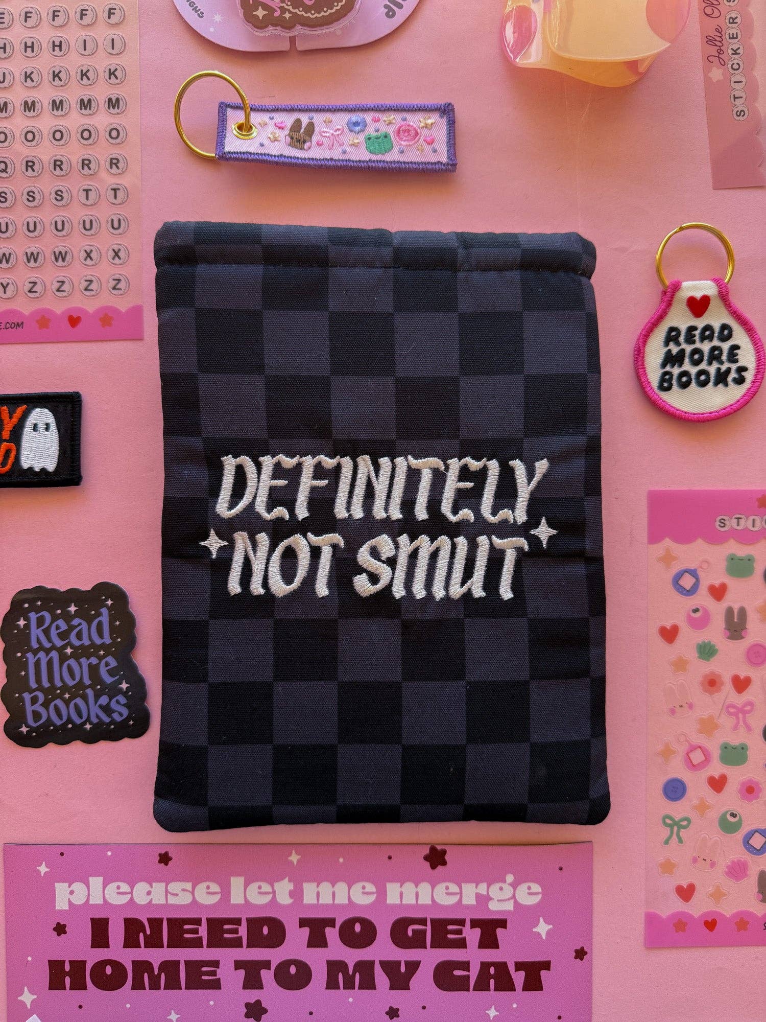 Checkered Definitely Not Smut Book & E-Reader Sleeve