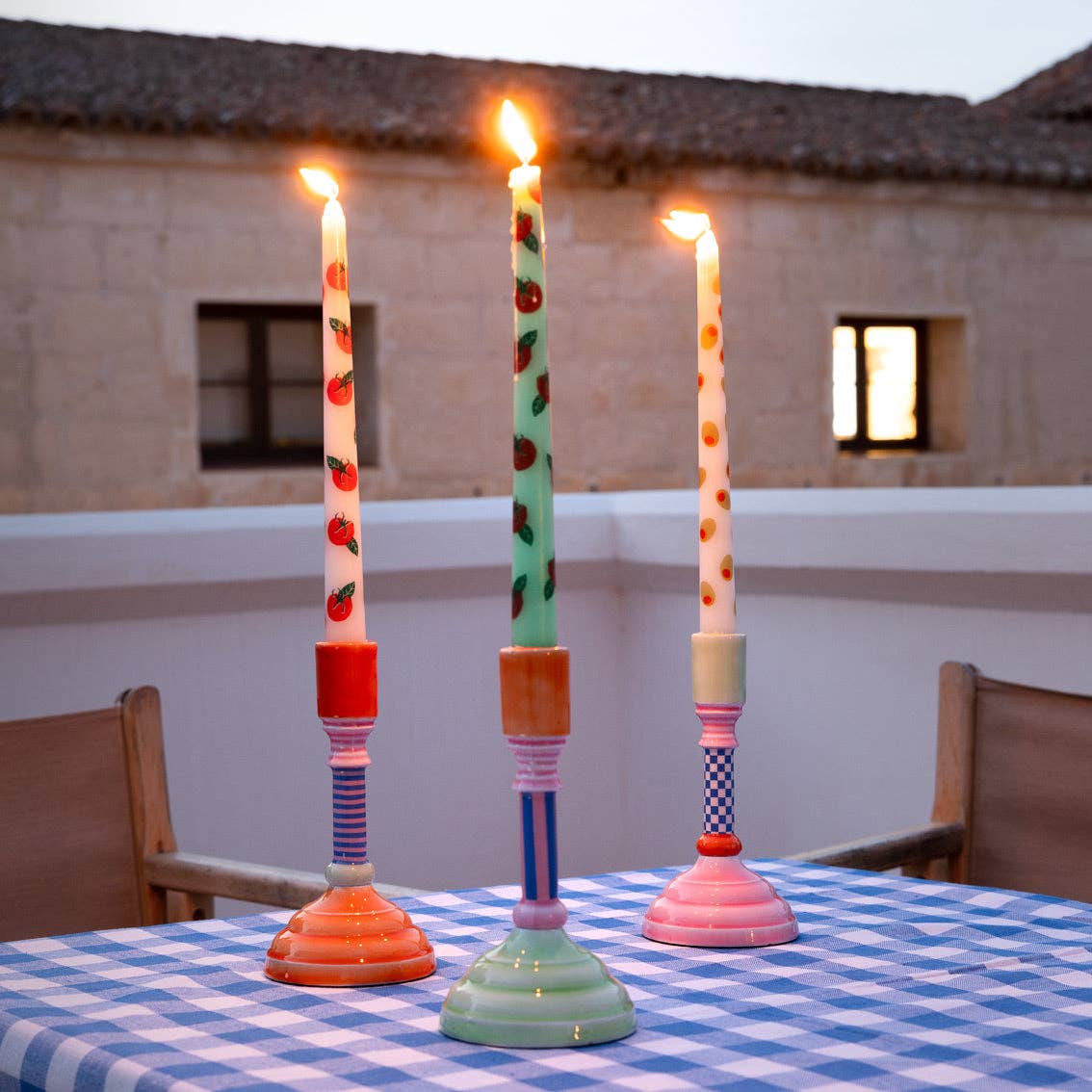 Enamel Candle Holders | Summer Home Decor Gifts |