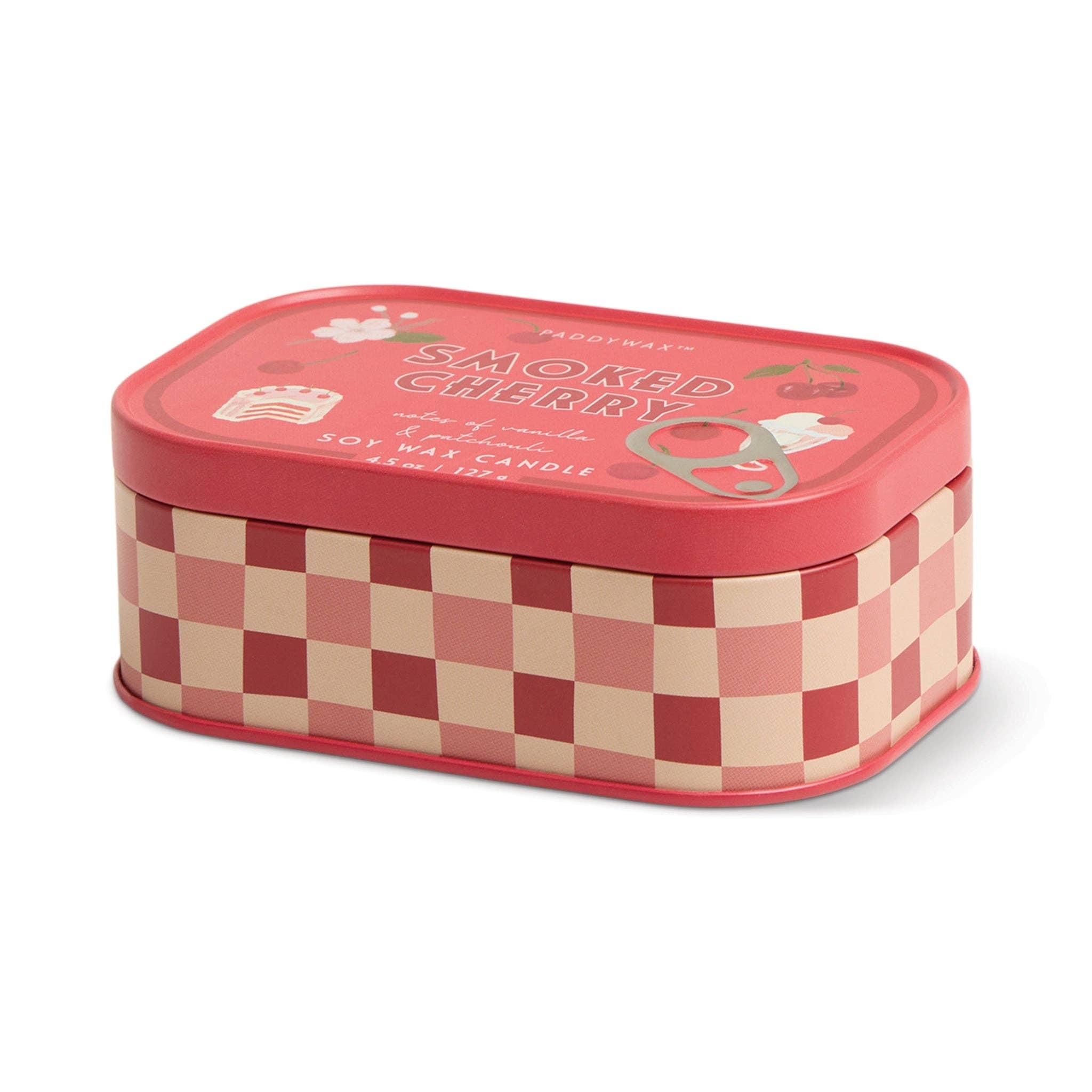 Paddywax Bistro 4.5oz/127g Cherry Printed Tin Candle - Smoked Cherry