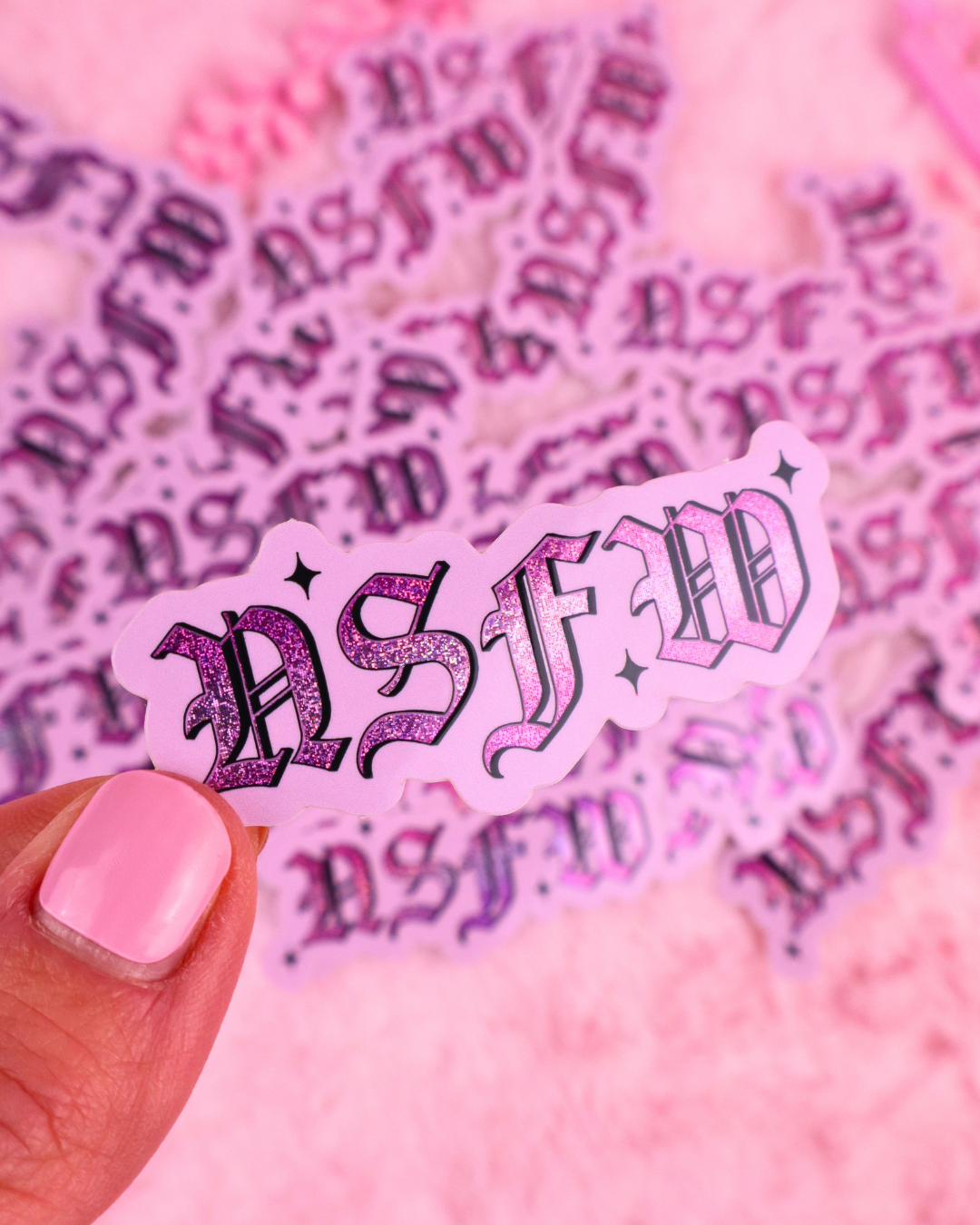 NSFW Glitter Vinyl Bookish Waterproof Sticker