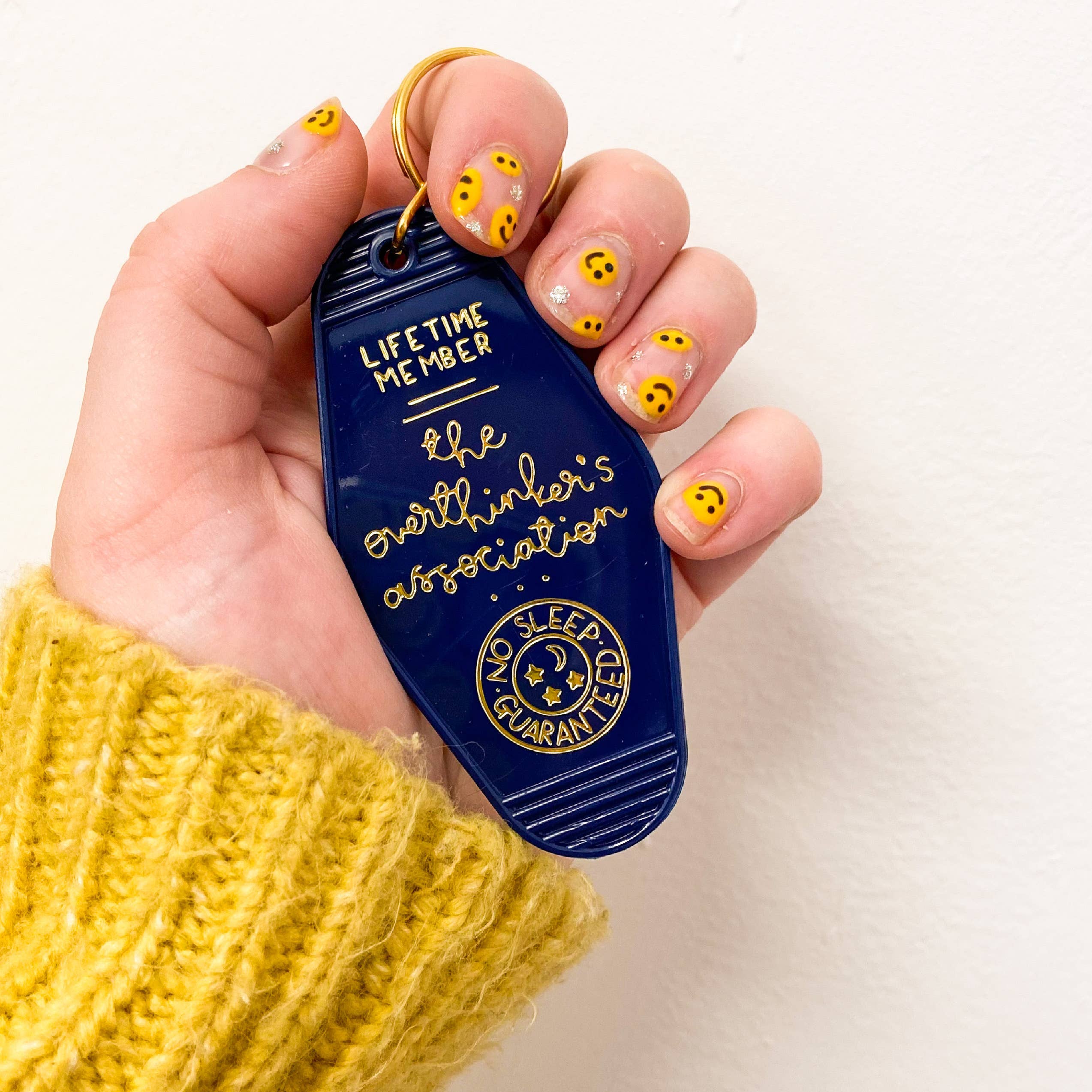 Laura Oh - the overthinker's association keyring (navy blue)