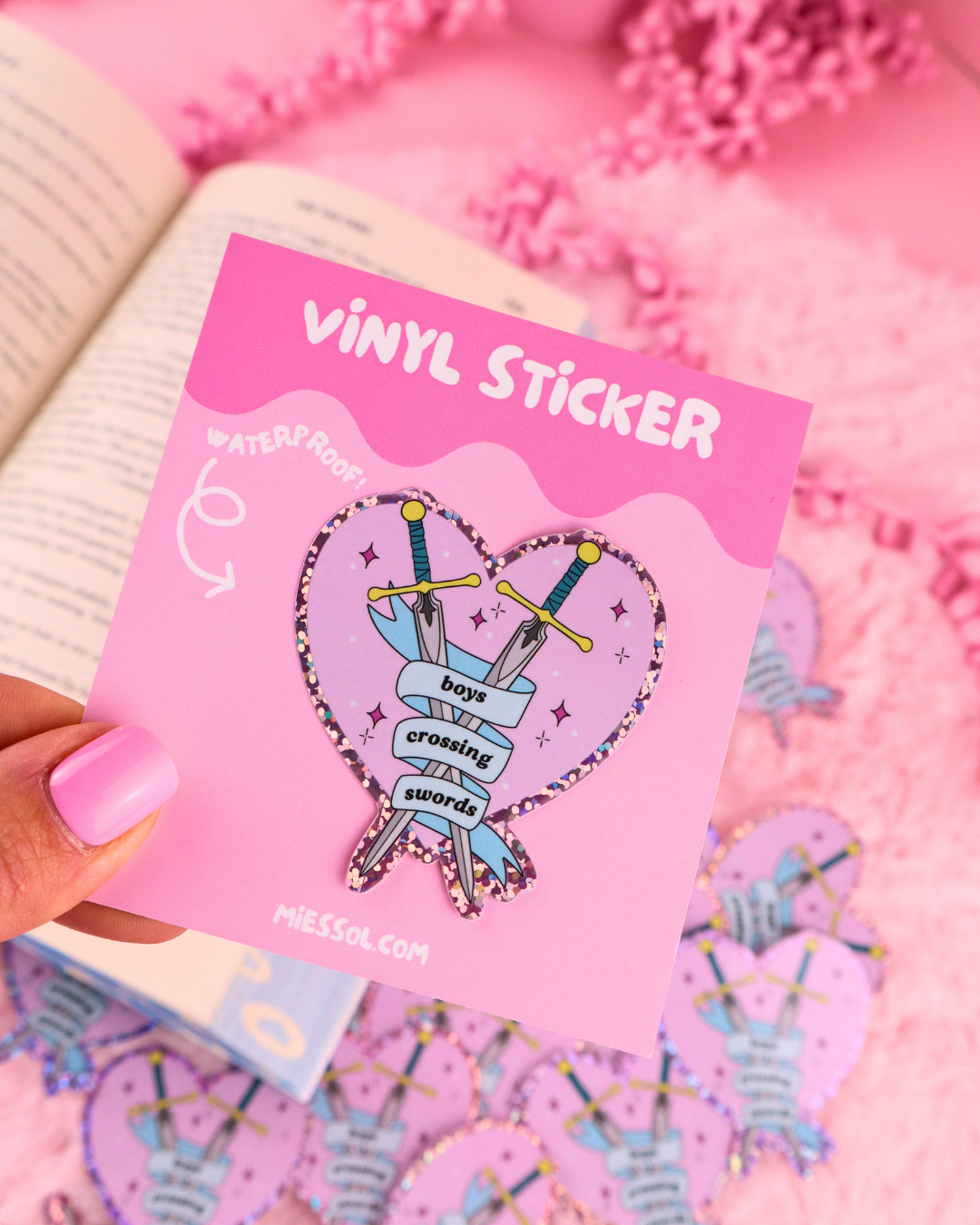 Boys Crossing Swords Vinyl Glitter Bookish Sticker