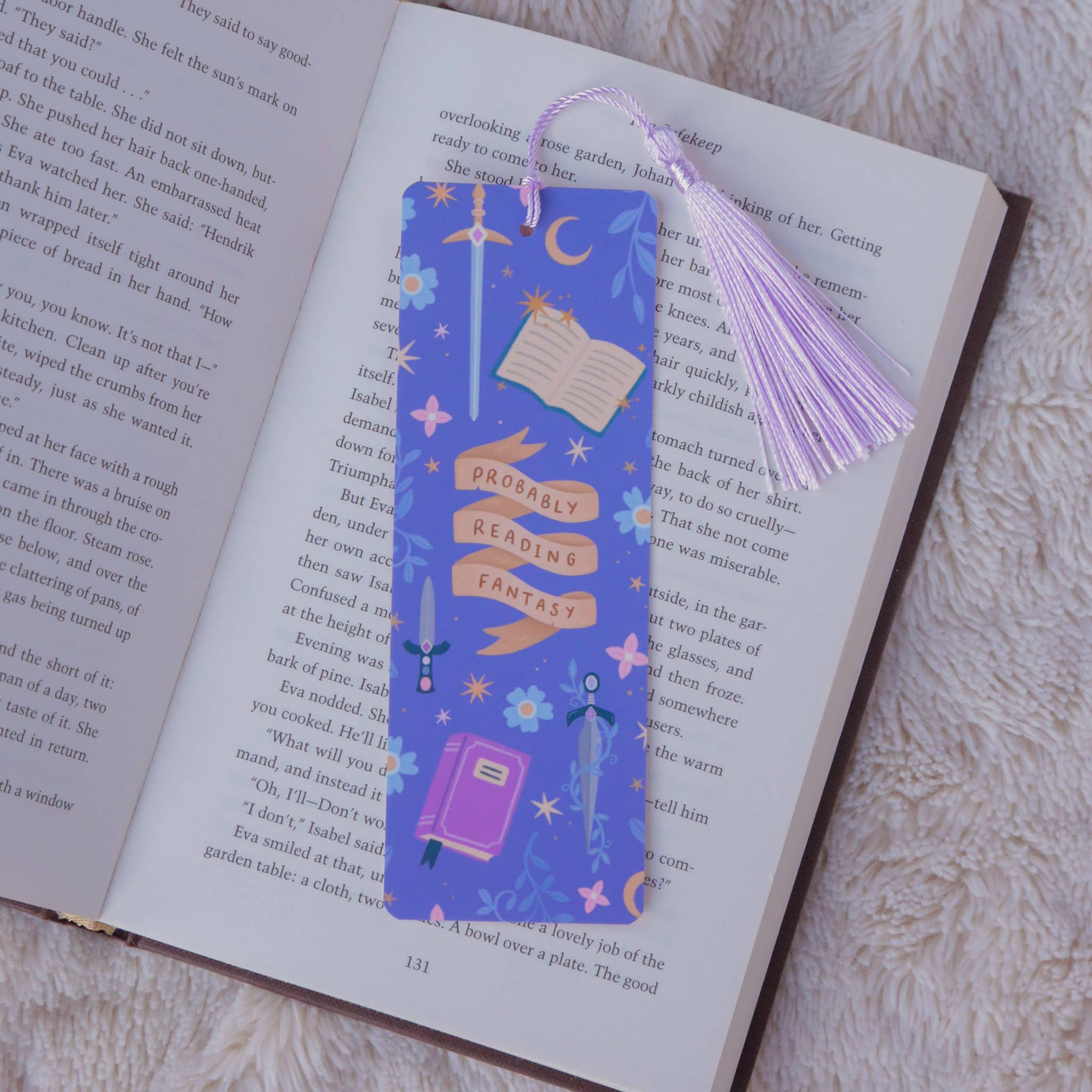 Probably Reading Fantasy Bookmark with Tassel