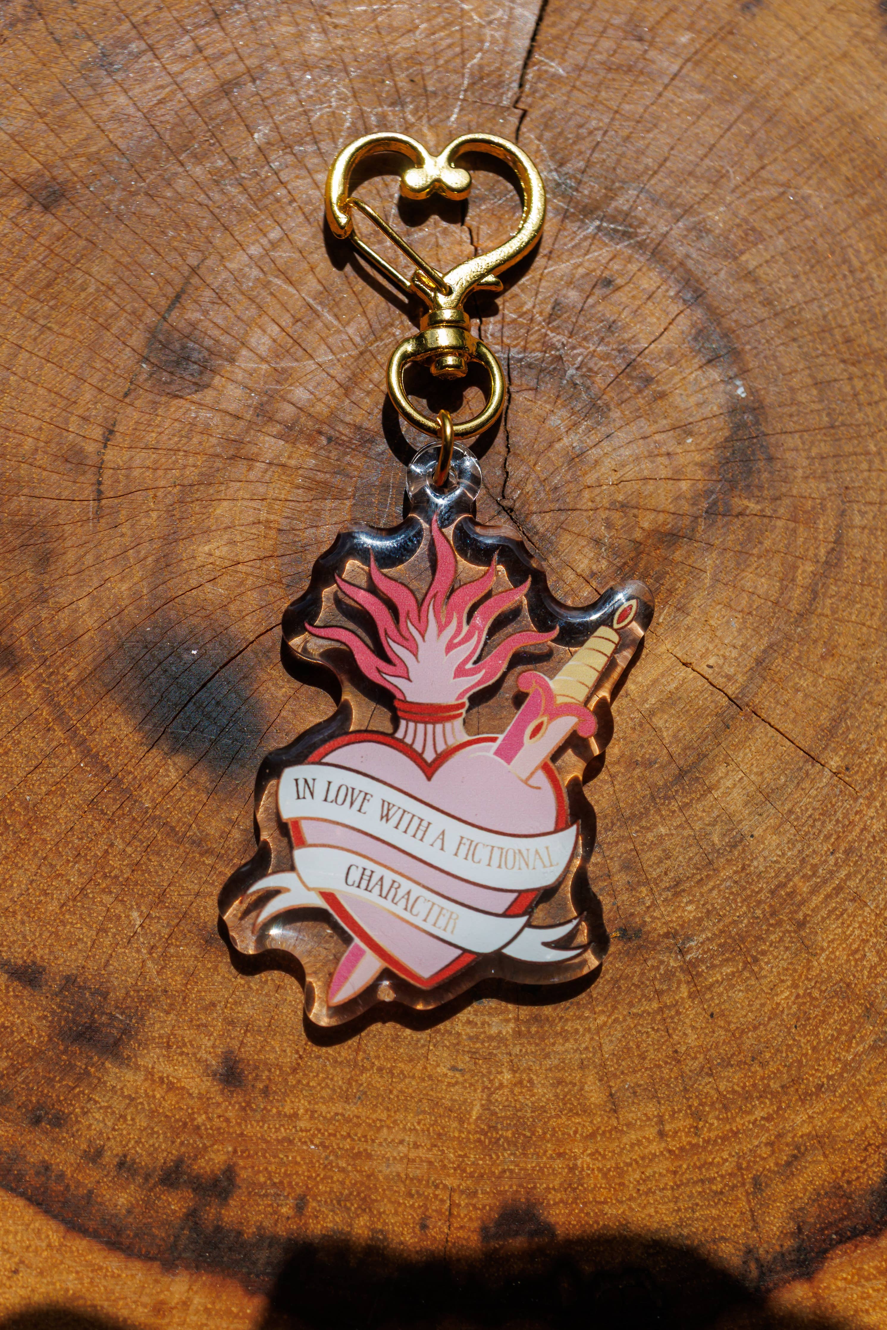 Pin Story "In Love With A Fictional Character" Keychain/Kindle Charm IMPORTED