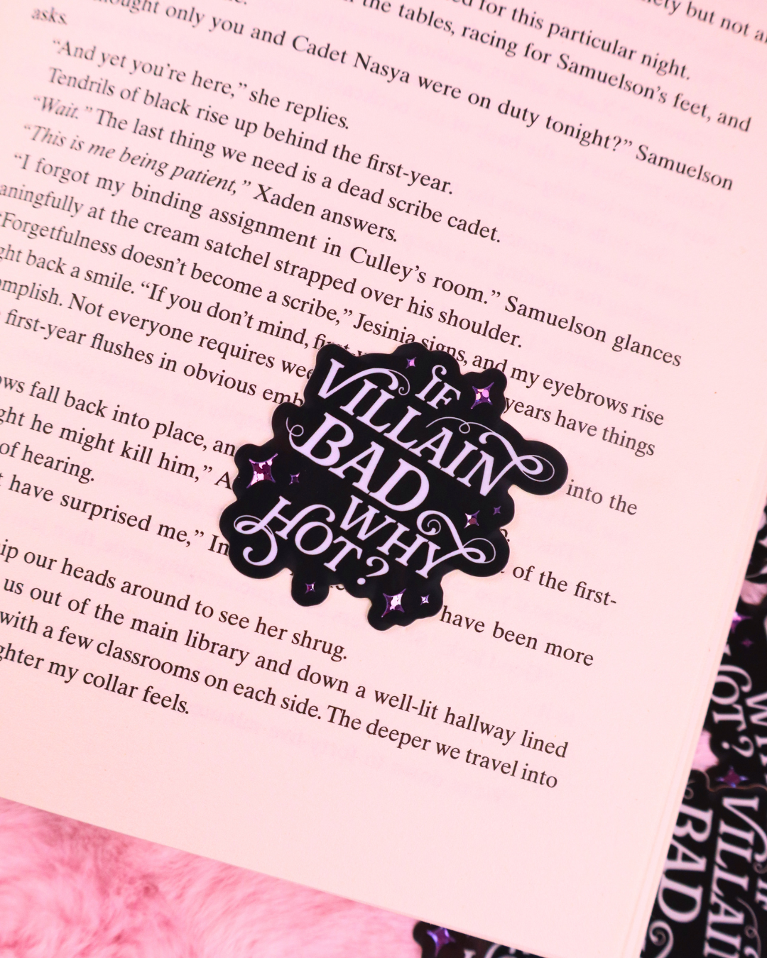 If Villain Bad Why Hot?  Vinyl Bookish Waterproof Sticker