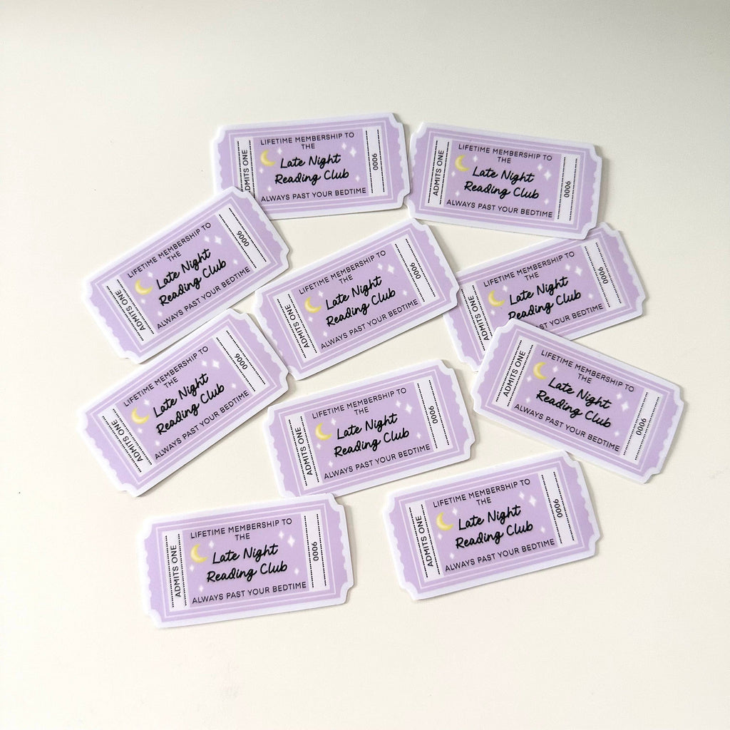 Matte Sticker | Late Night Reading Club Book Lover Gift