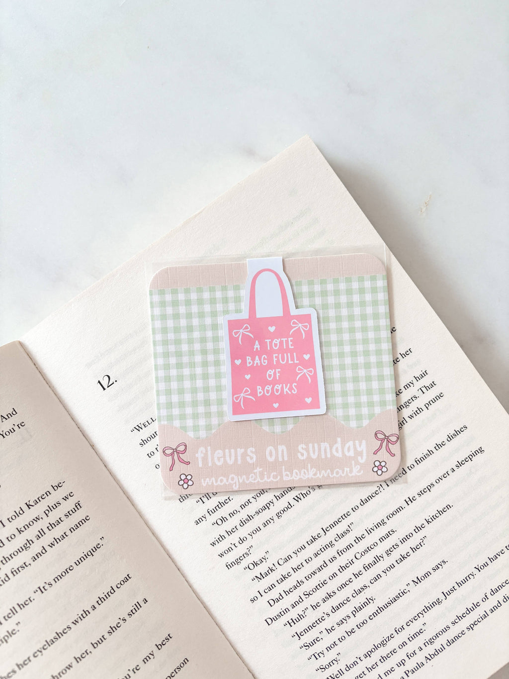 Book Tote Bag Magnetic Bookmark