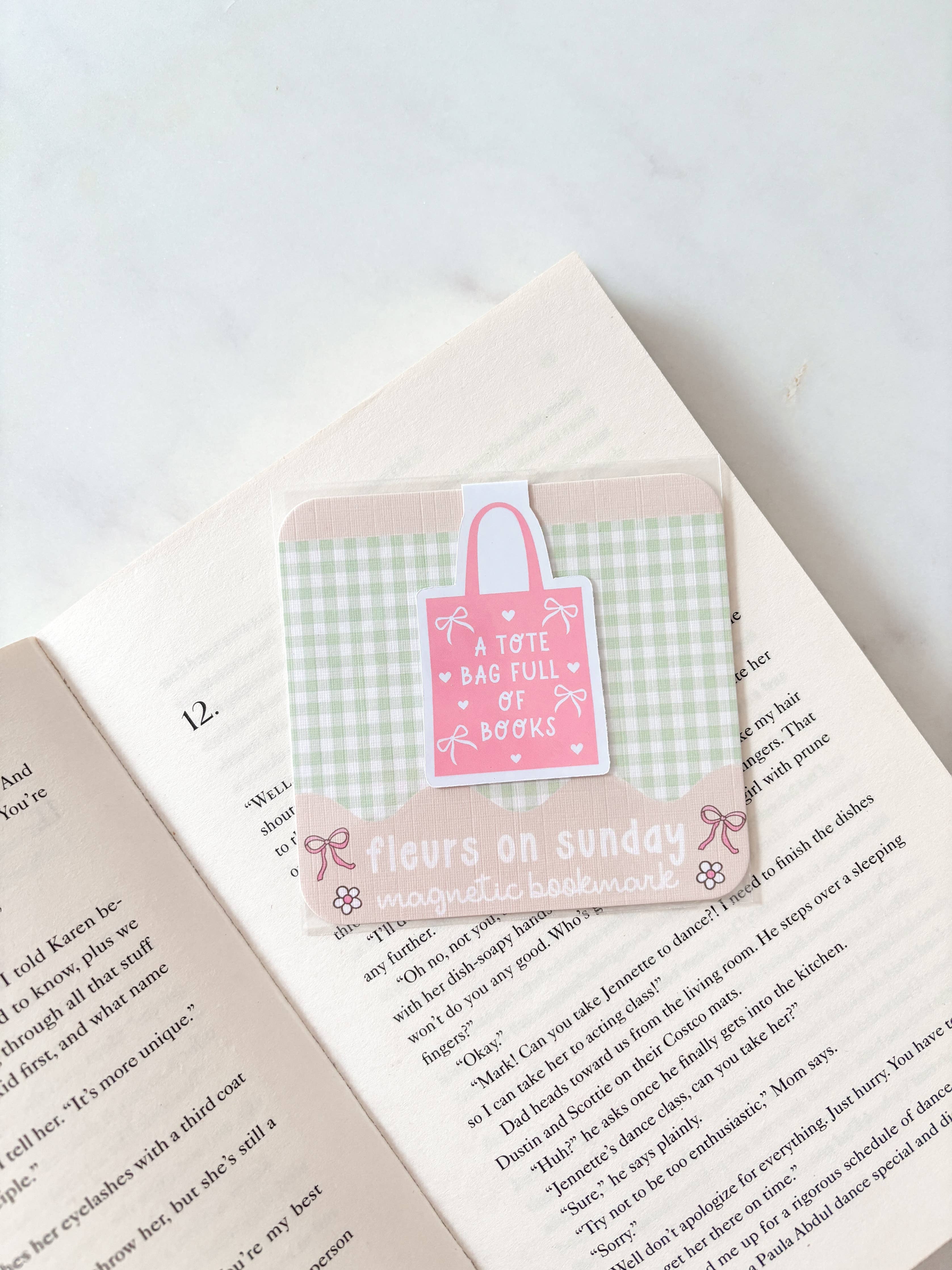 Book Tote Bag Magnetic Bookmark