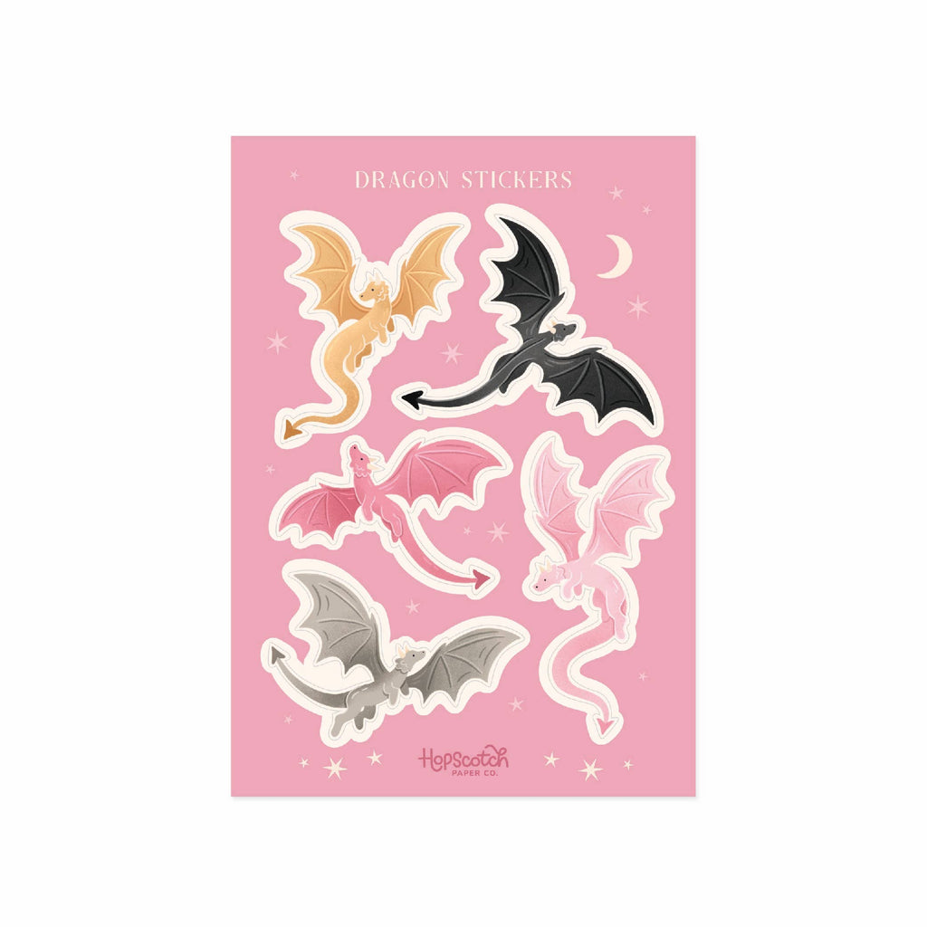 Dragon Sticker Sheet - Fantasy Book & Journaling Gifts