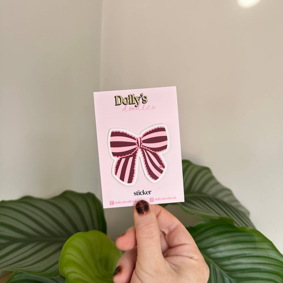 Matte Sticker | Bow Pink Burgundy Cute Girly Gift