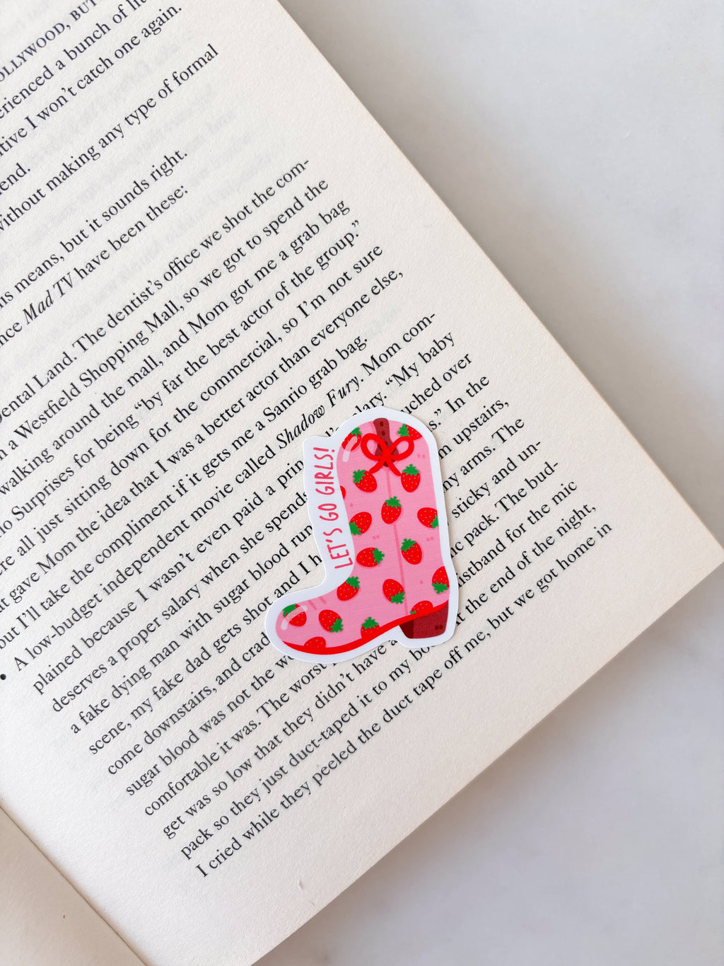 Let's Go Girls Strawberry Cowboy Boots Sticker