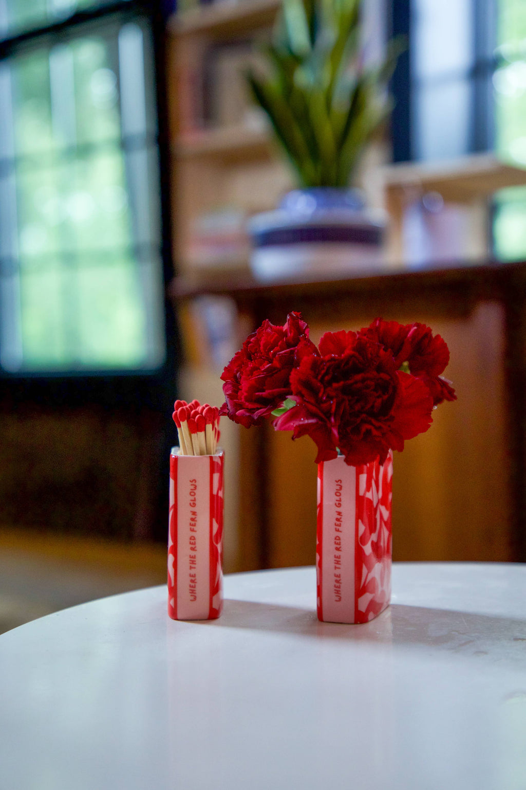 Ceramic Book-Shaped Match Holder & Bud Vase