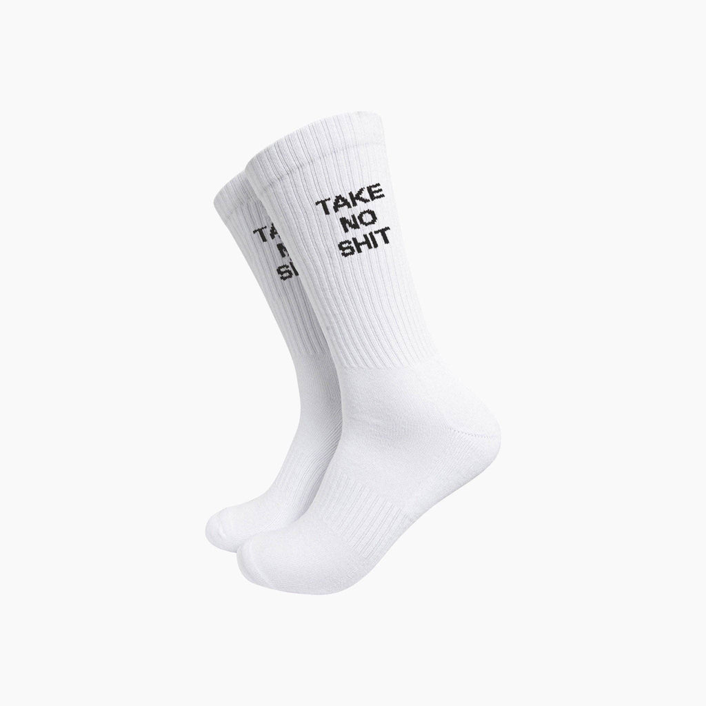 Take No Shit Organic Cotton Sports Socks in White