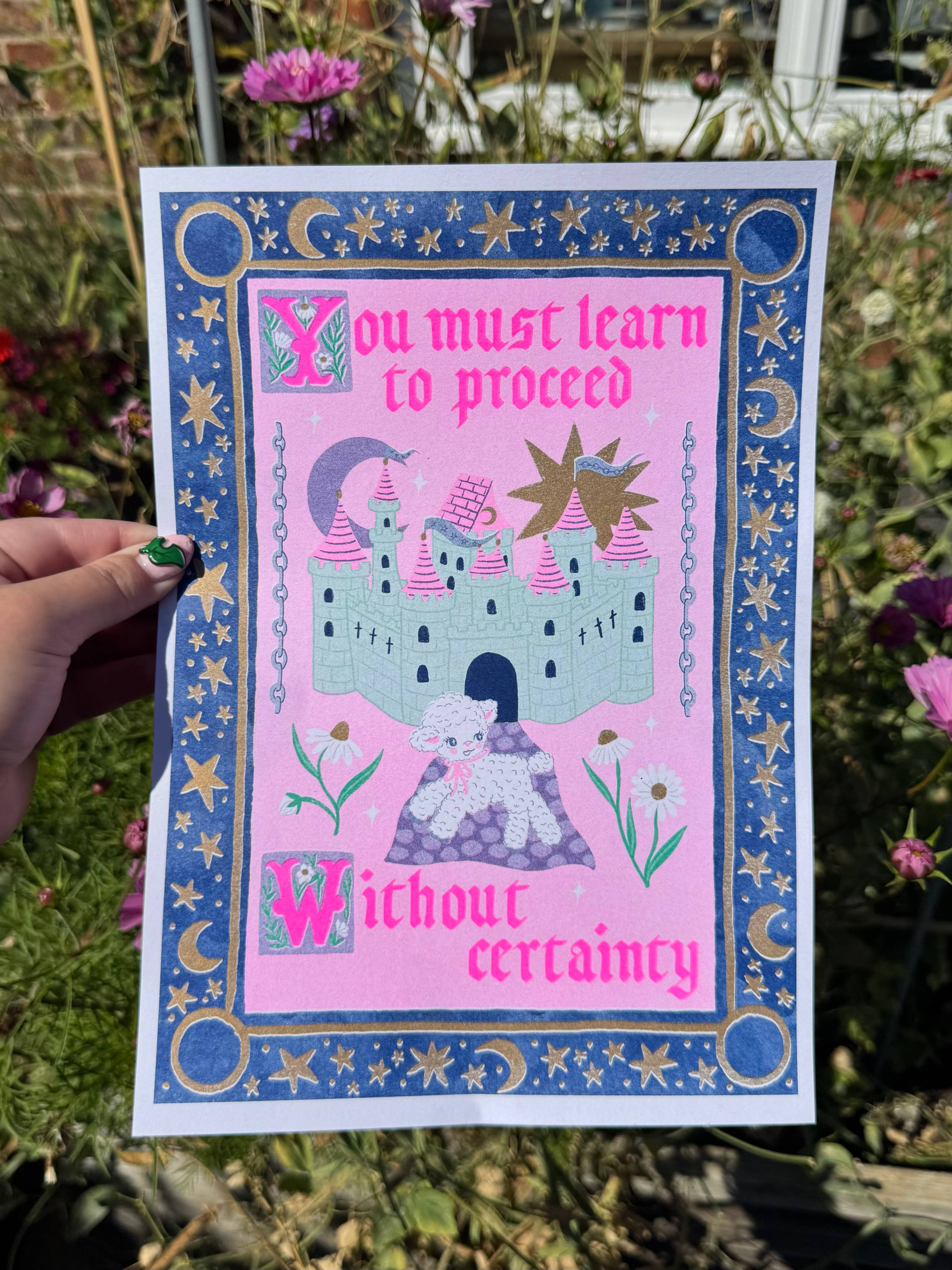 Proceed Without Certainty A4 Risograph Print