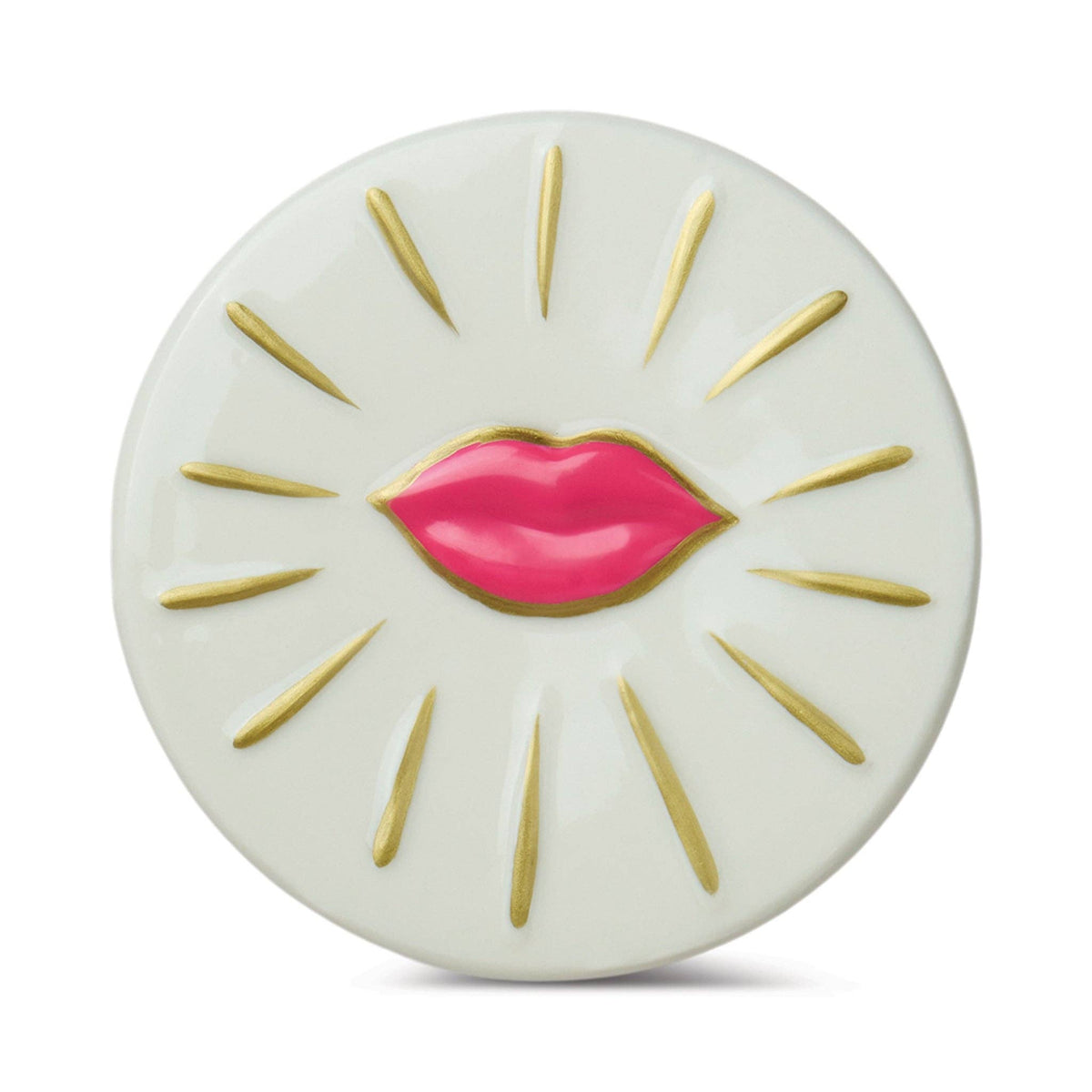 Charmed 8oz/226g Pink Glass Candle with Lips Lid - Smoked Cherry
