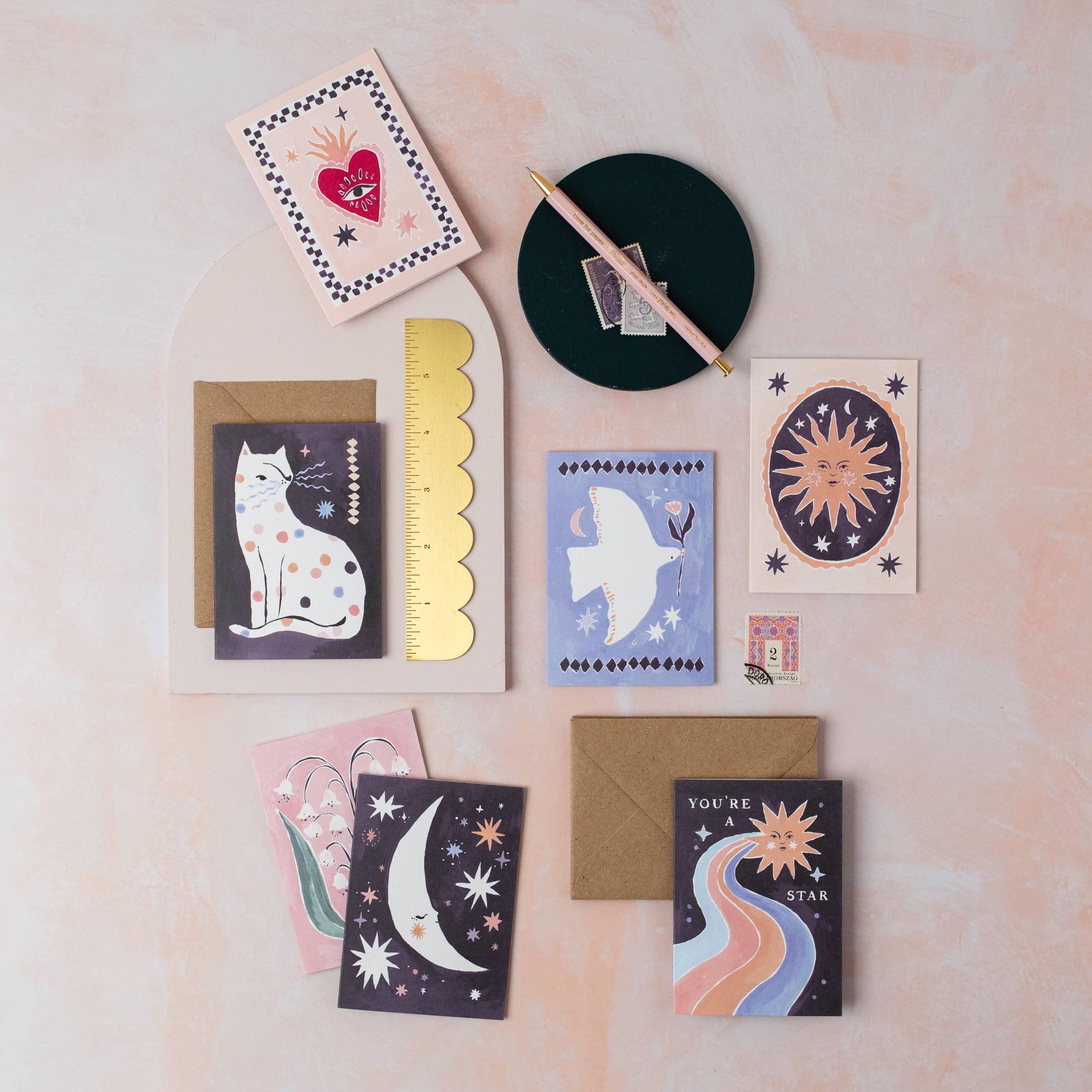 Dotty Cat Mini Card | Blank Card | Mini Greeting Cards