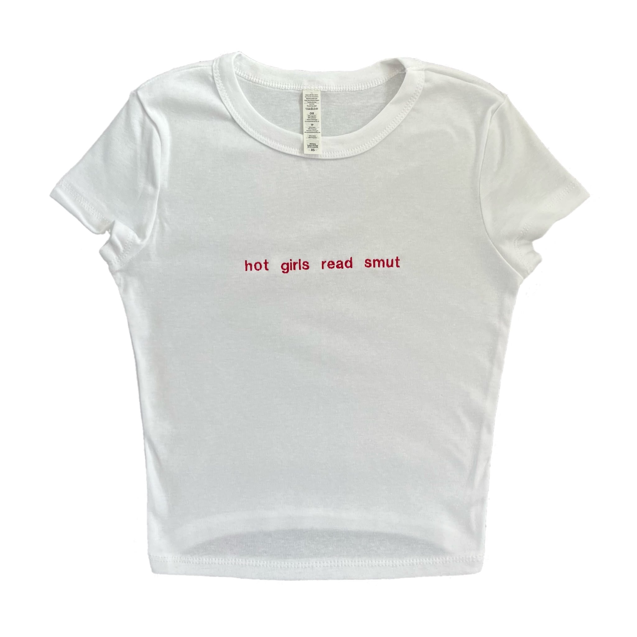 “hot girls read smut” - Embroidered T-Shirt