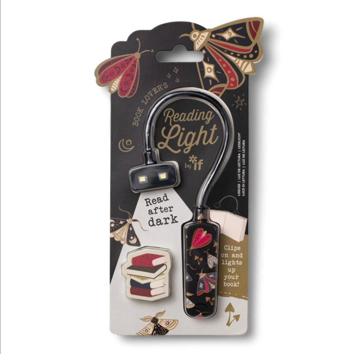 Bookaroo Book Lover’s Dark Moth Reading Light