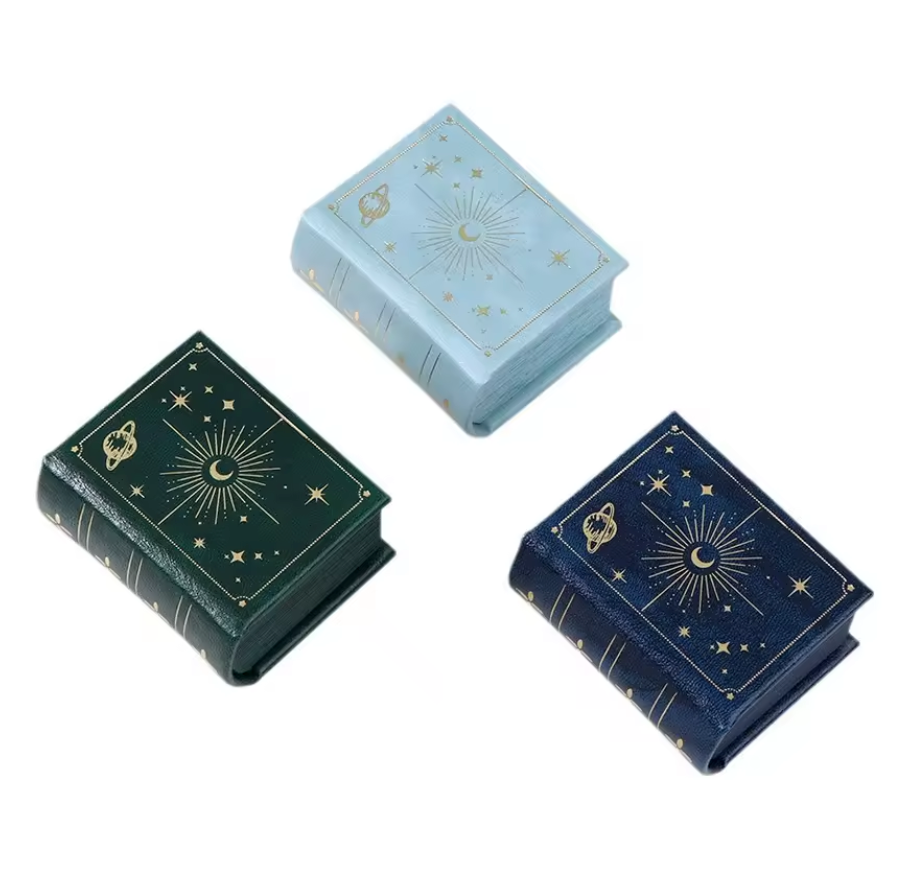Mini book-shaped jewellery box