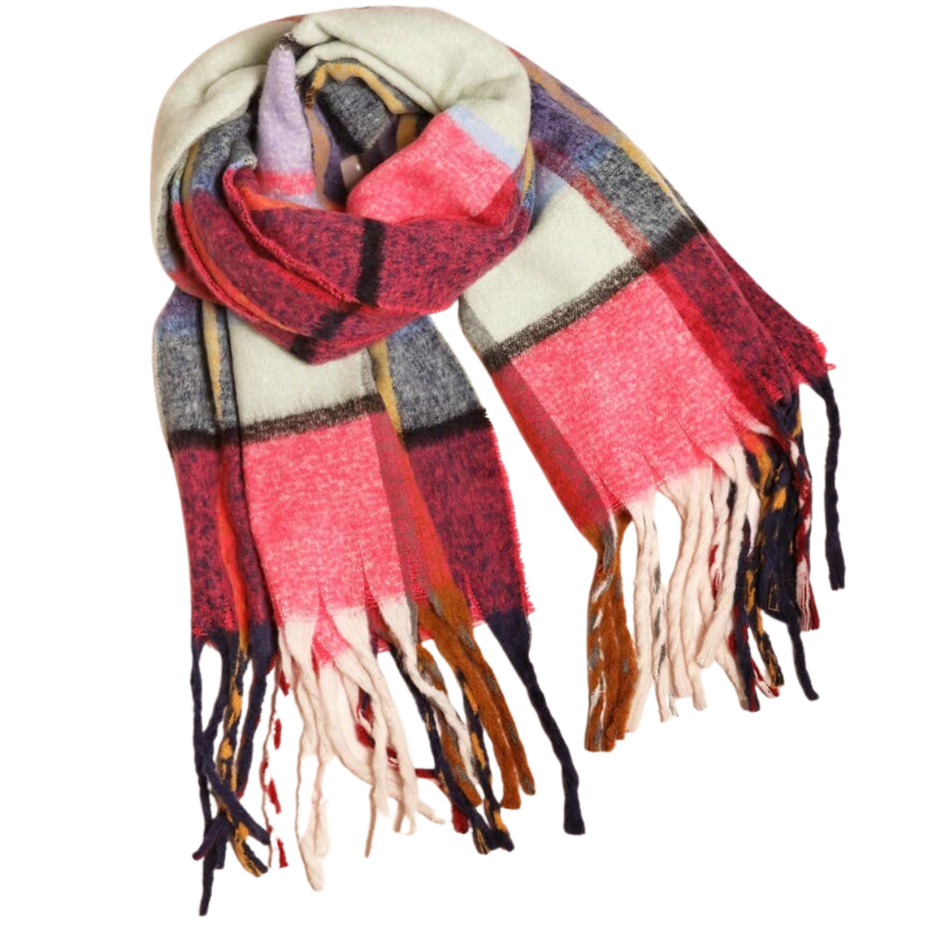 Red Tartan Wide Scarf