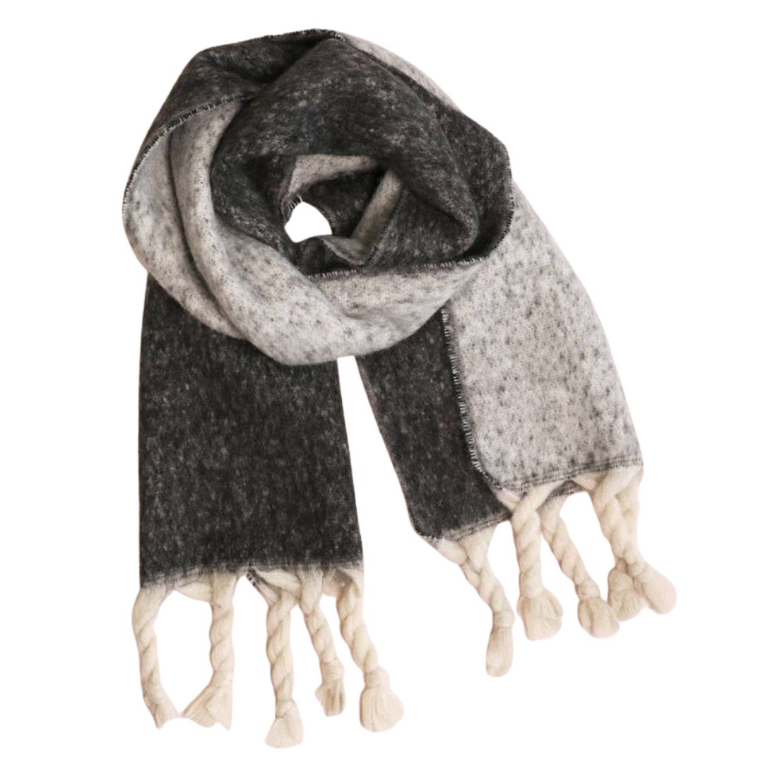 Charcoal Two-Tone Winter Scarf